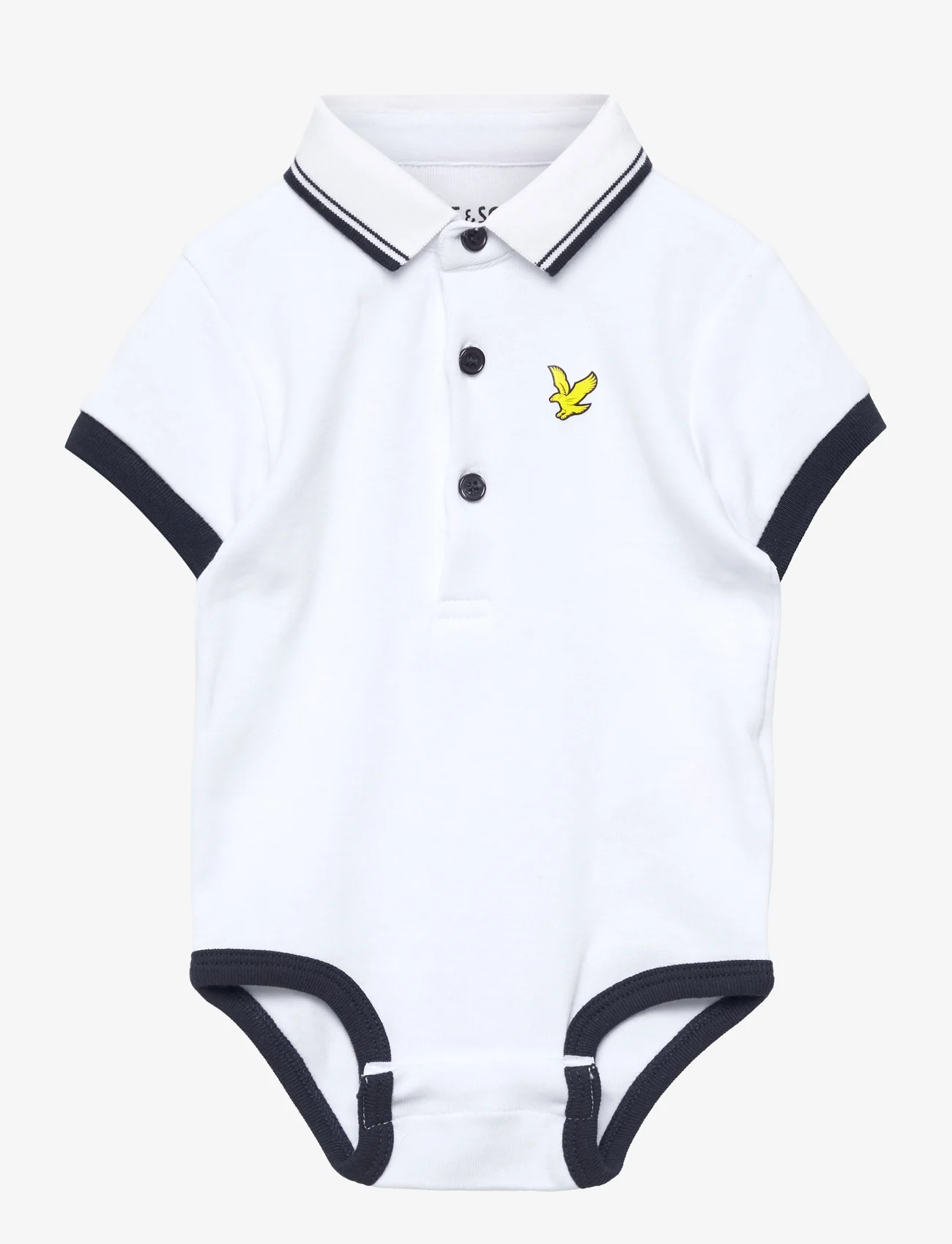Lyle & Scott Junior - Tipped Polo Romper Hanging - lowest prices - bright white - 0