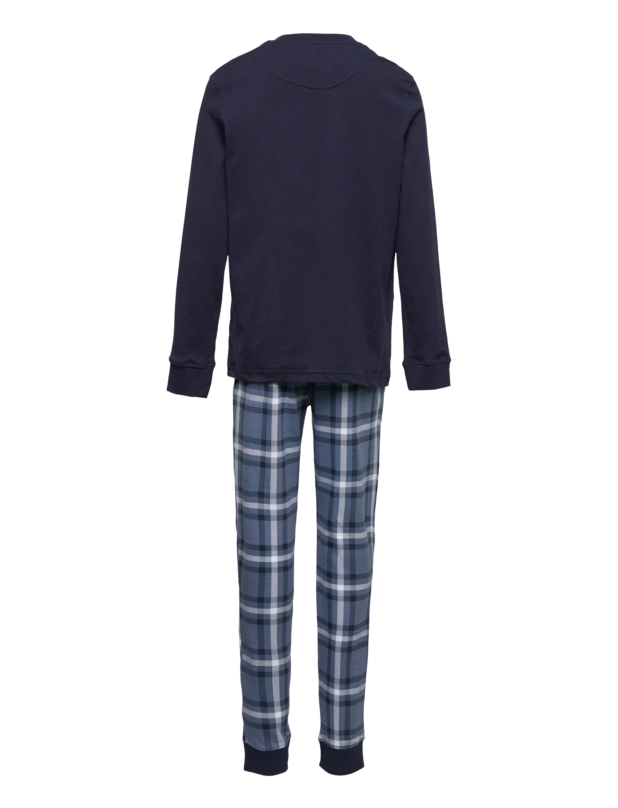 Lyle & Scott Junior - LS Tee and Check Bottoms Lounge Set - navy blazer - 1