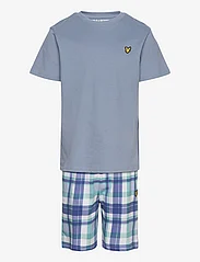 Lyle & Scott Junior - SS Tee and Check Lounge Set - sets - faded denim - 0