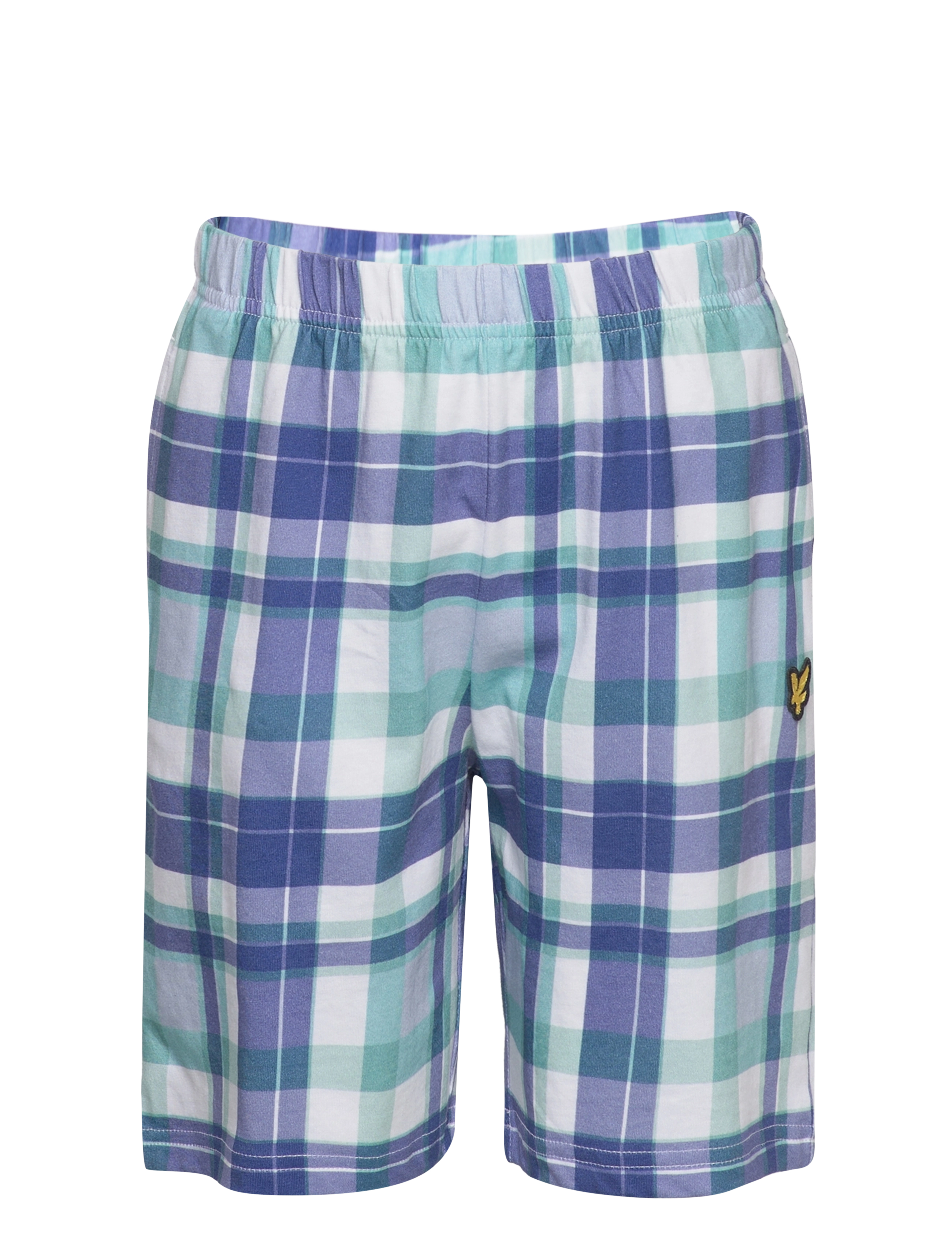 Lyle & Scott Junior - SS Tee and Check Lounge Set - faded denim - 2
