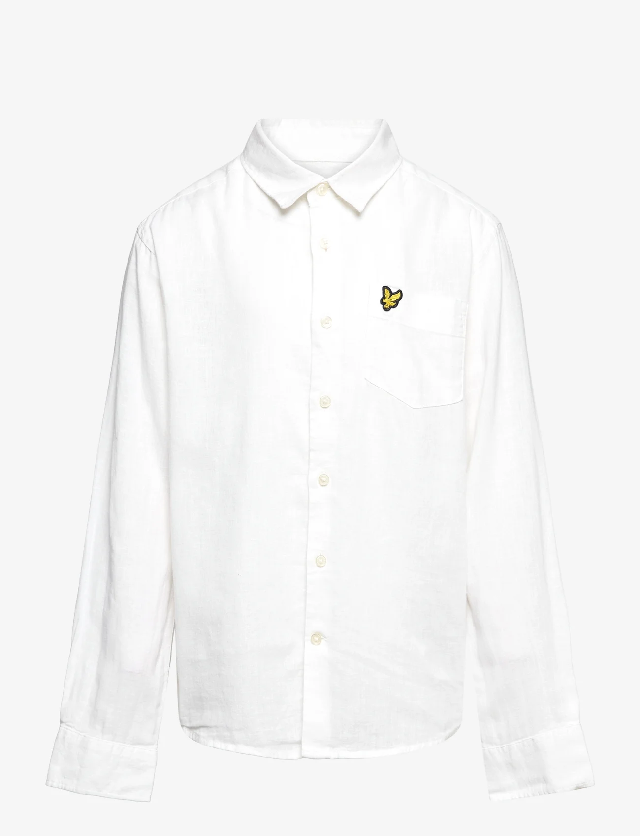 Lyle & Scott Junior - Linen LS Shirt - pitkähihaiset kauluspaidat - bright white - 0
