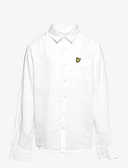 Lyle & Scott Junior - Linen LS Shirt - långärmade skjortor - bright white - 0