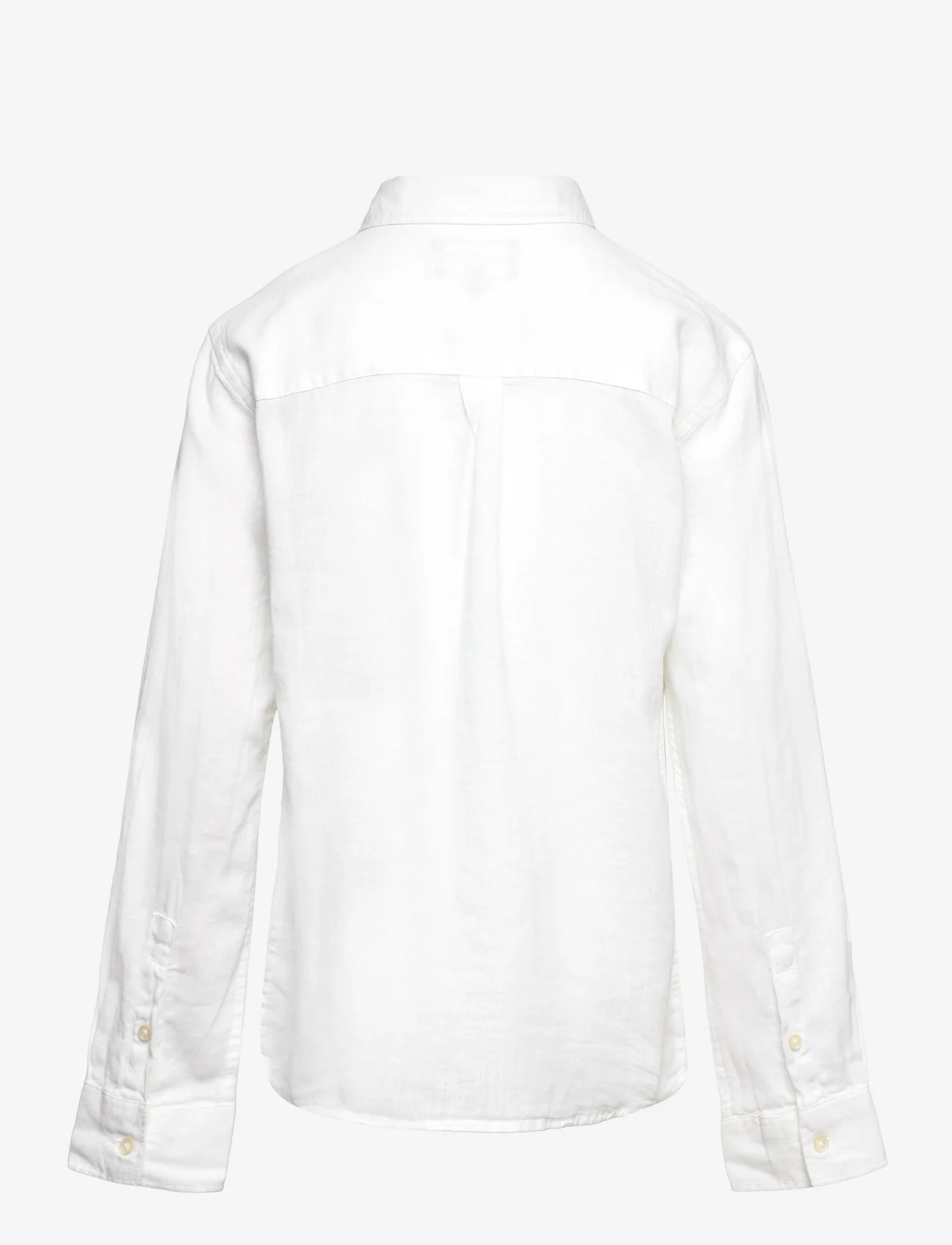 Lyle & Scott Junior - Linen LS Shirt - långärmade skjortor - bright white - 1