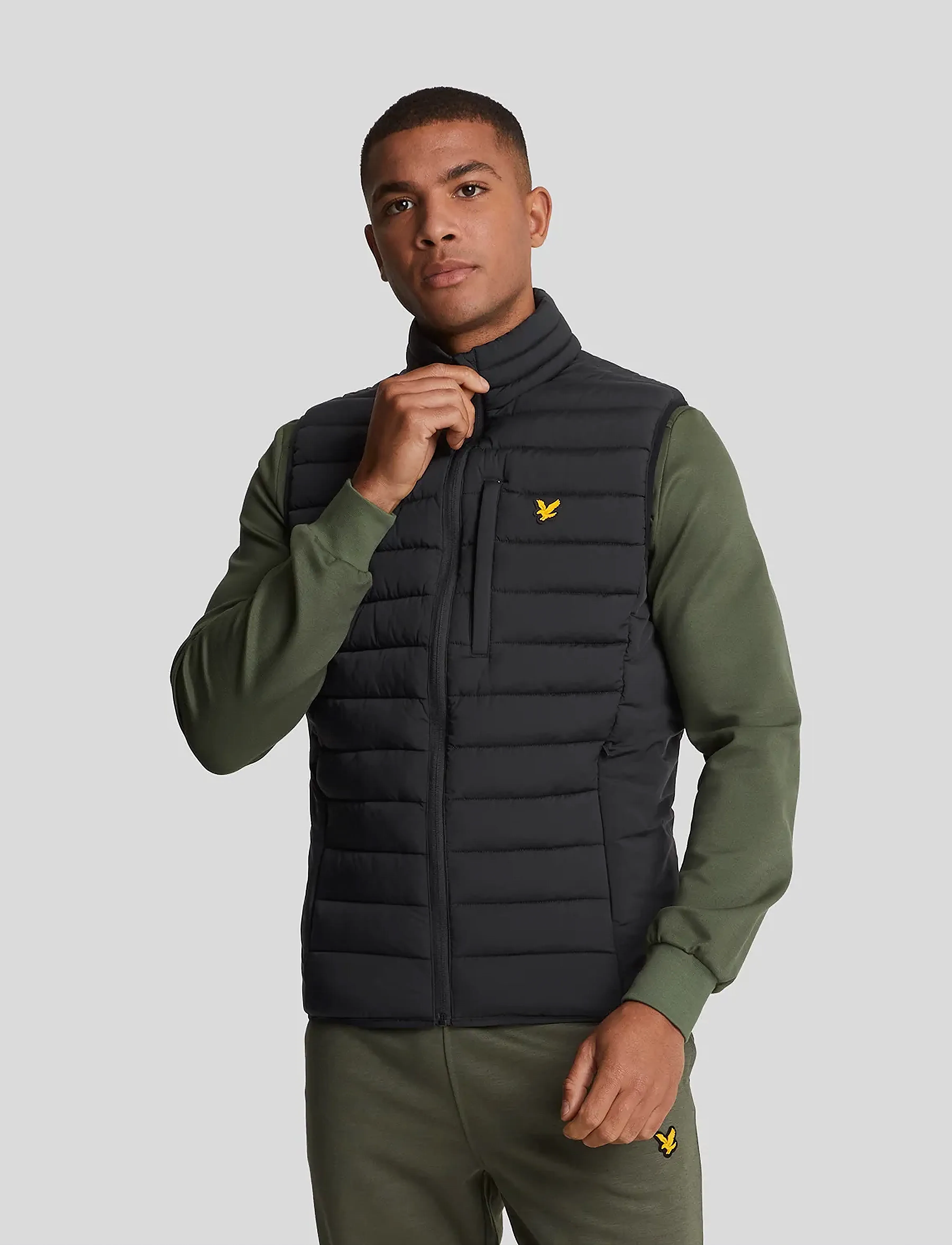 Lyle & Scott Sport Stretch Lightweight Quilted Gilet, S, Jackets, Schwarz - Westen, Männerswear
