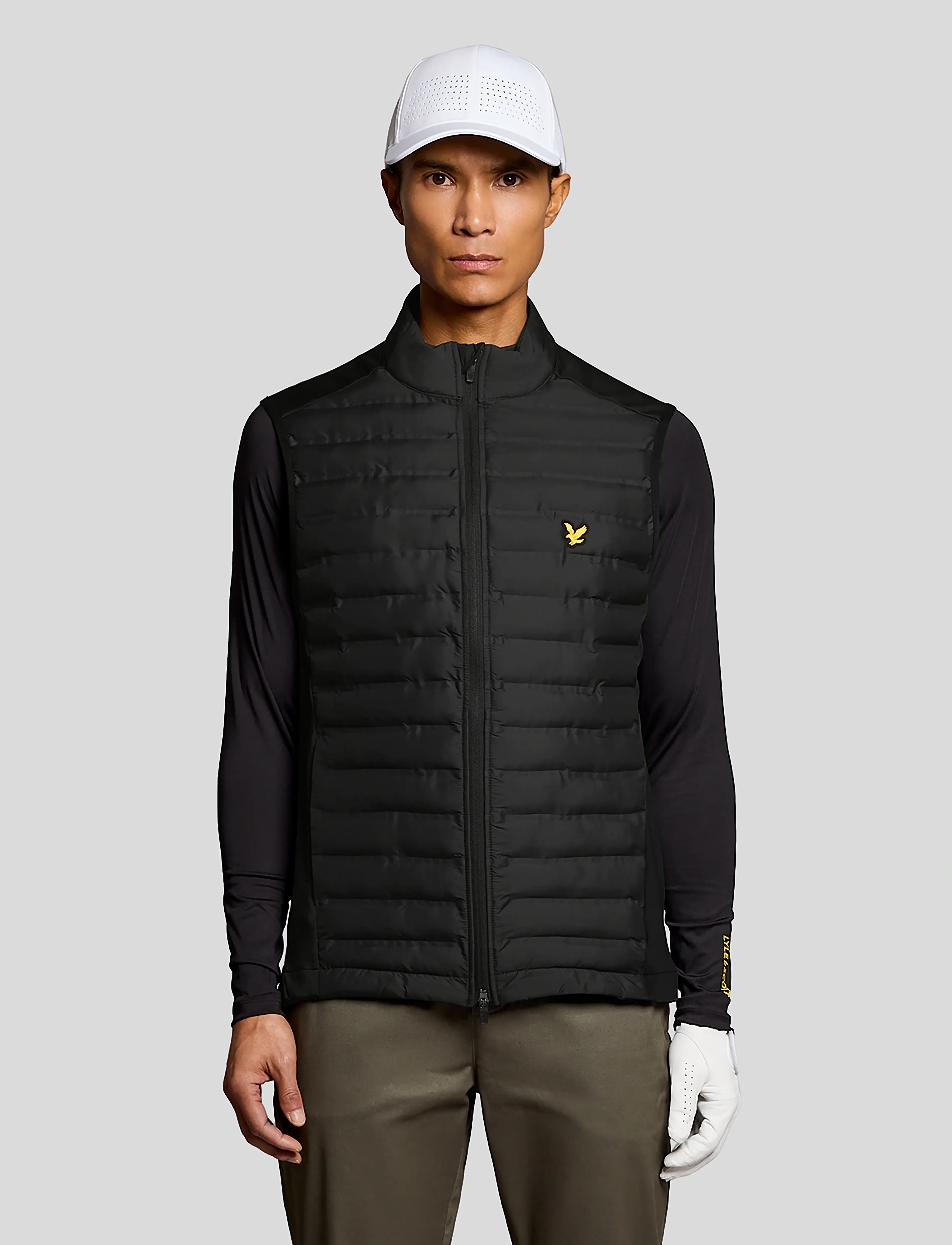 Lyle & Scott Sport Hybrid Quilted Full Zip Golf Gilet - Lyle & Scott Sport - JET BLACK / black