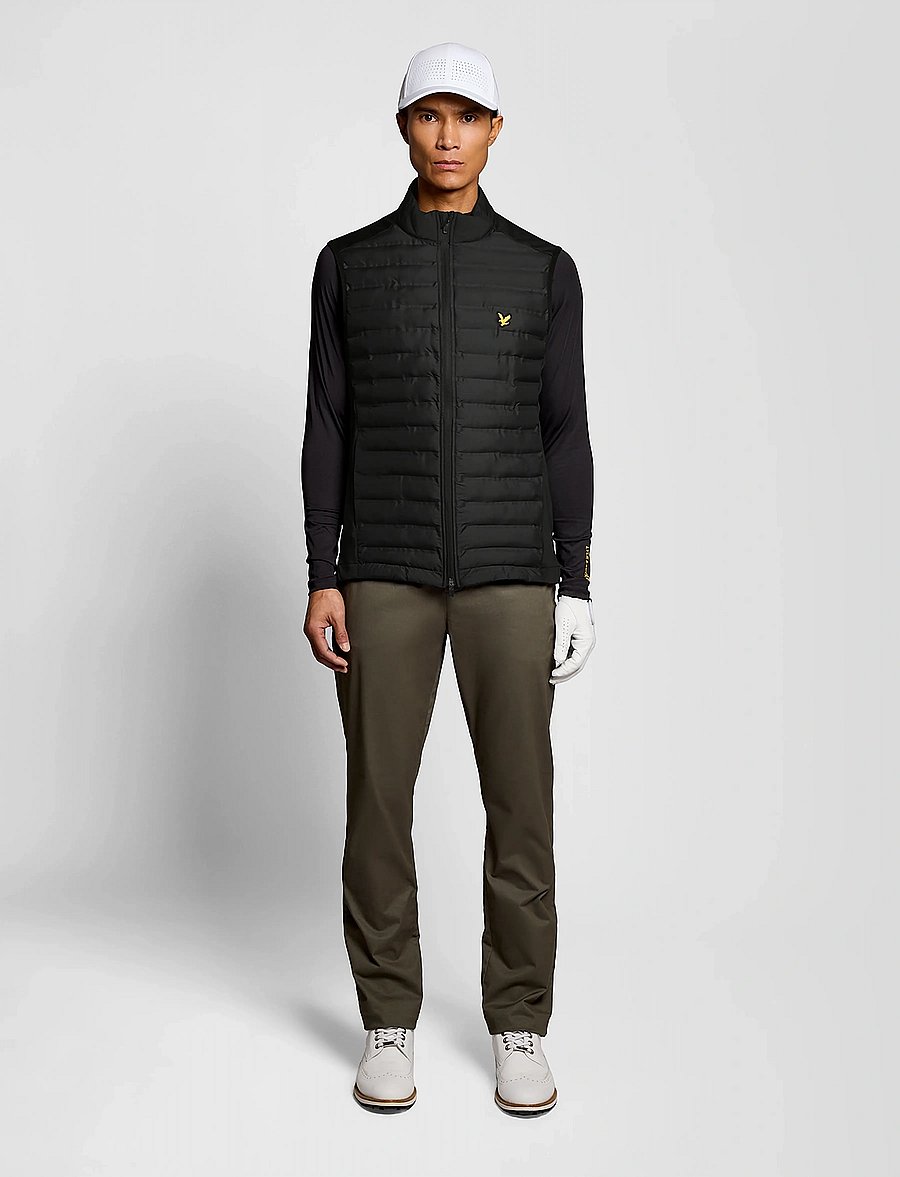 Lyle & Scott Sport - Hybrid Quilted Full Zip Golf Gilet - gilets sans manches - jet black - 4