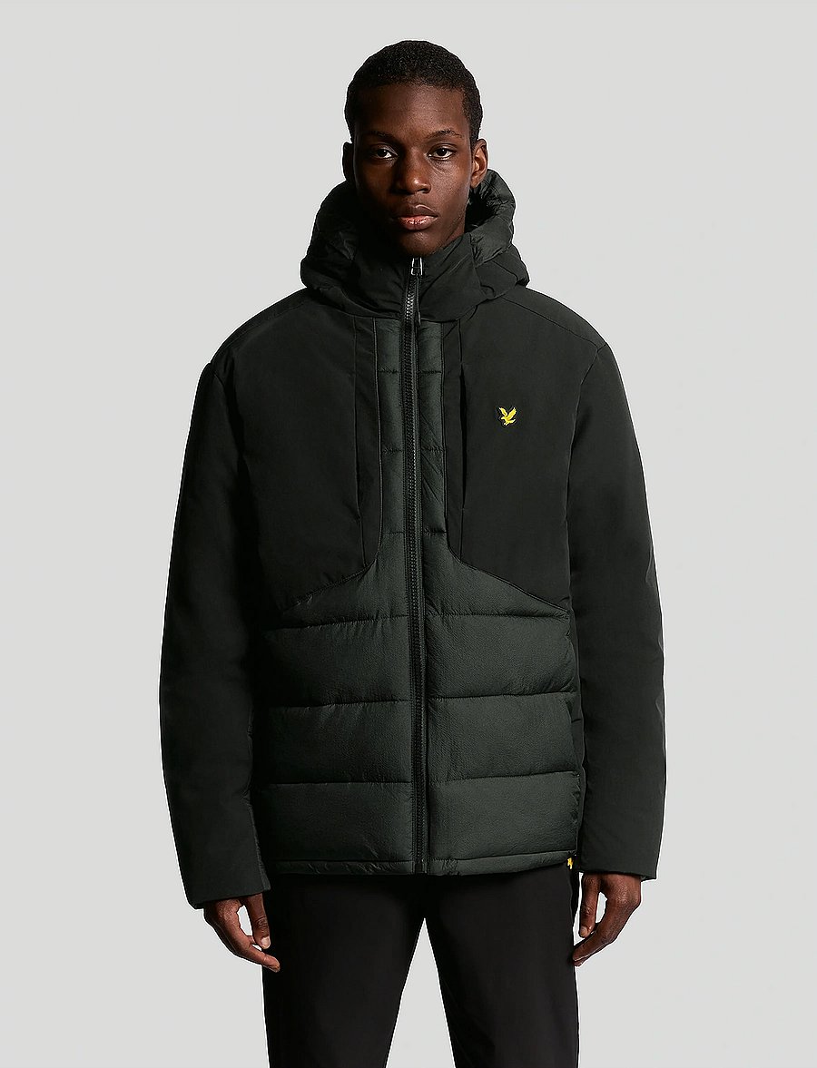 Lyle & Scott Sport - Wadded Hybrid Jacket - hybrid jackets - z865 jet black - 0