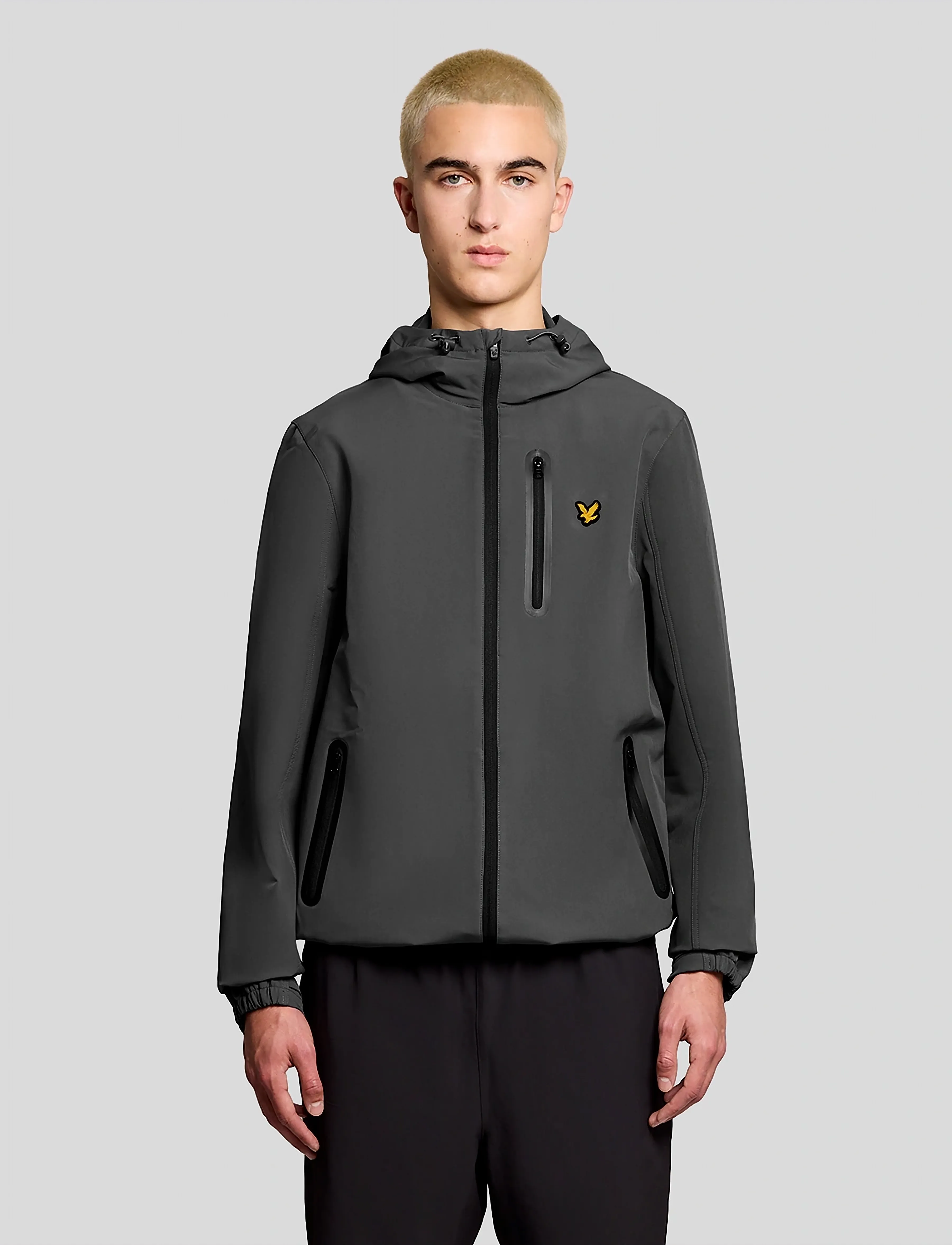 Lyle & Scott Sport Branded Hooded Jacket, L, Grey, Sport Jackets > Sport Outdoor Jackets, Herre