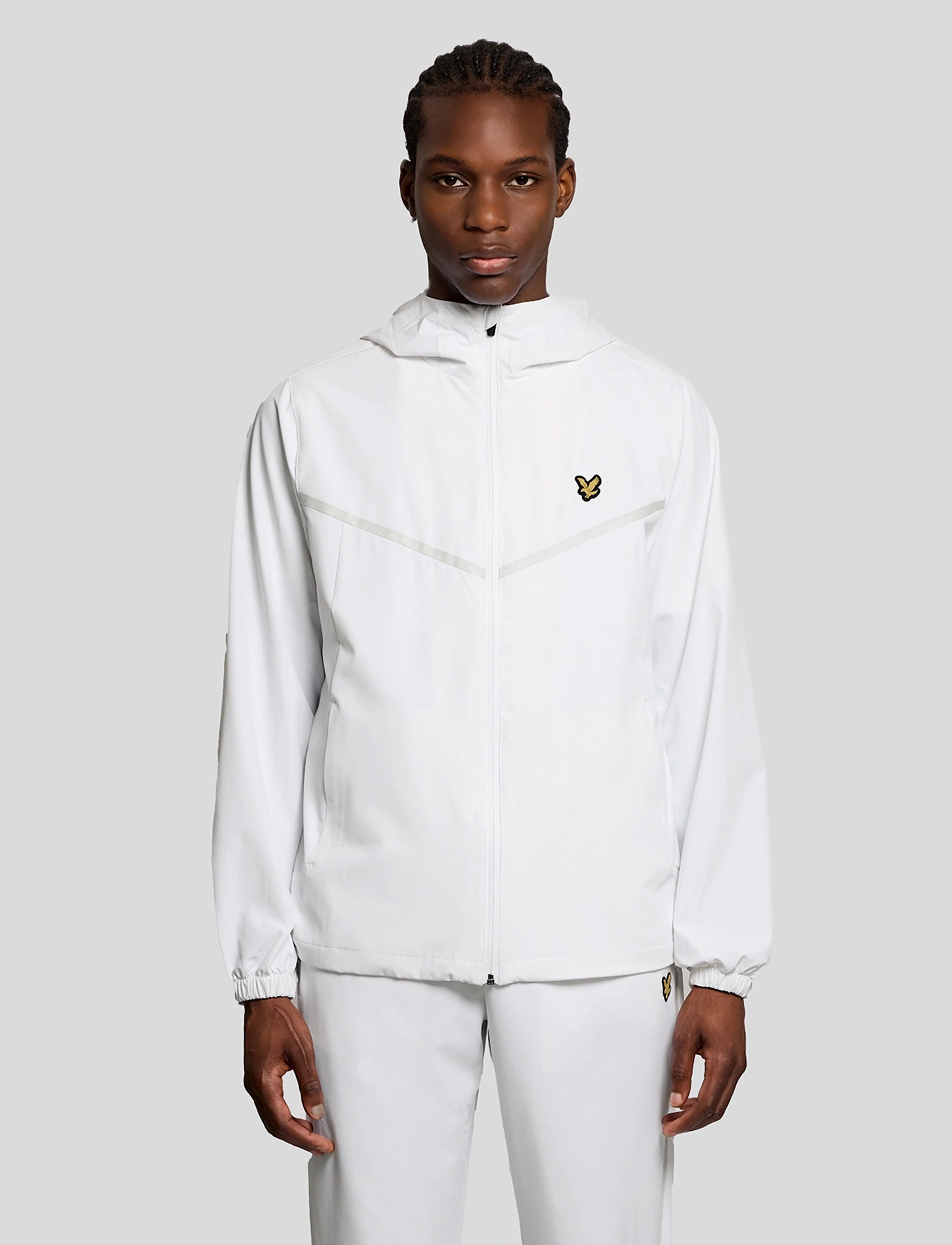 Lyle & Scott Sport Striped Track Jacket, M, Jackets, Weiß - Training Männerswear