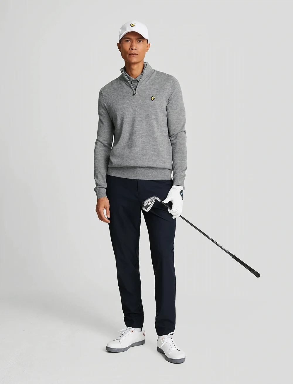 Lyle & Scott Sport - Golf Quarter Zip Merino Jumper - overdele - t28 mid grey marl - 5