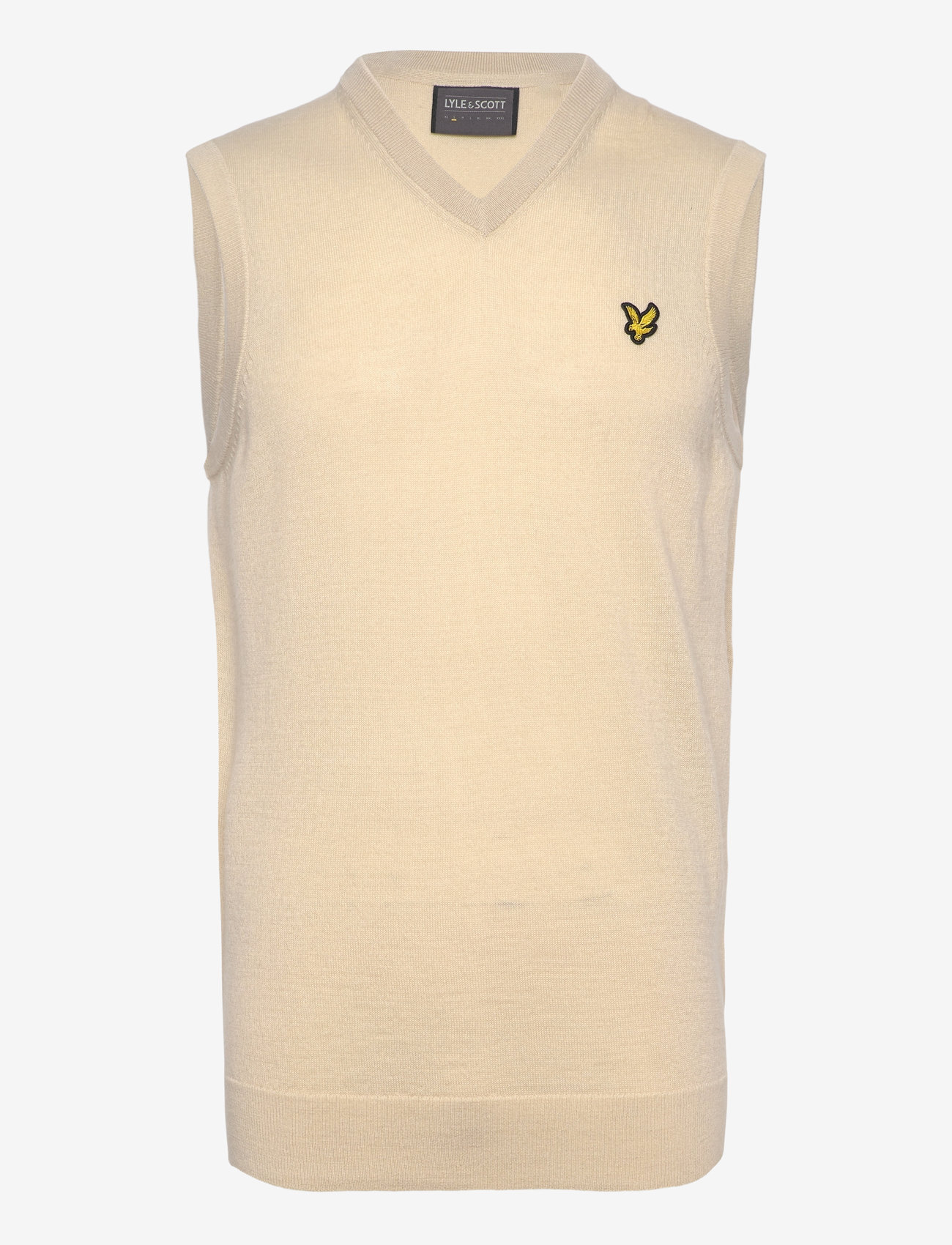 Lyle & Scott Sport - Merino Blend Knitted V-Neck Vest - oberteile - z745 sesame - 1