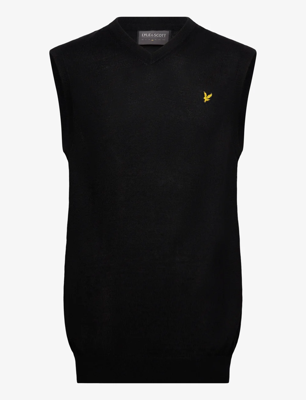 Lyle & Scott Sport - Merino Blend Knitted V-Neck Vest - tops - z865 jet black - 1