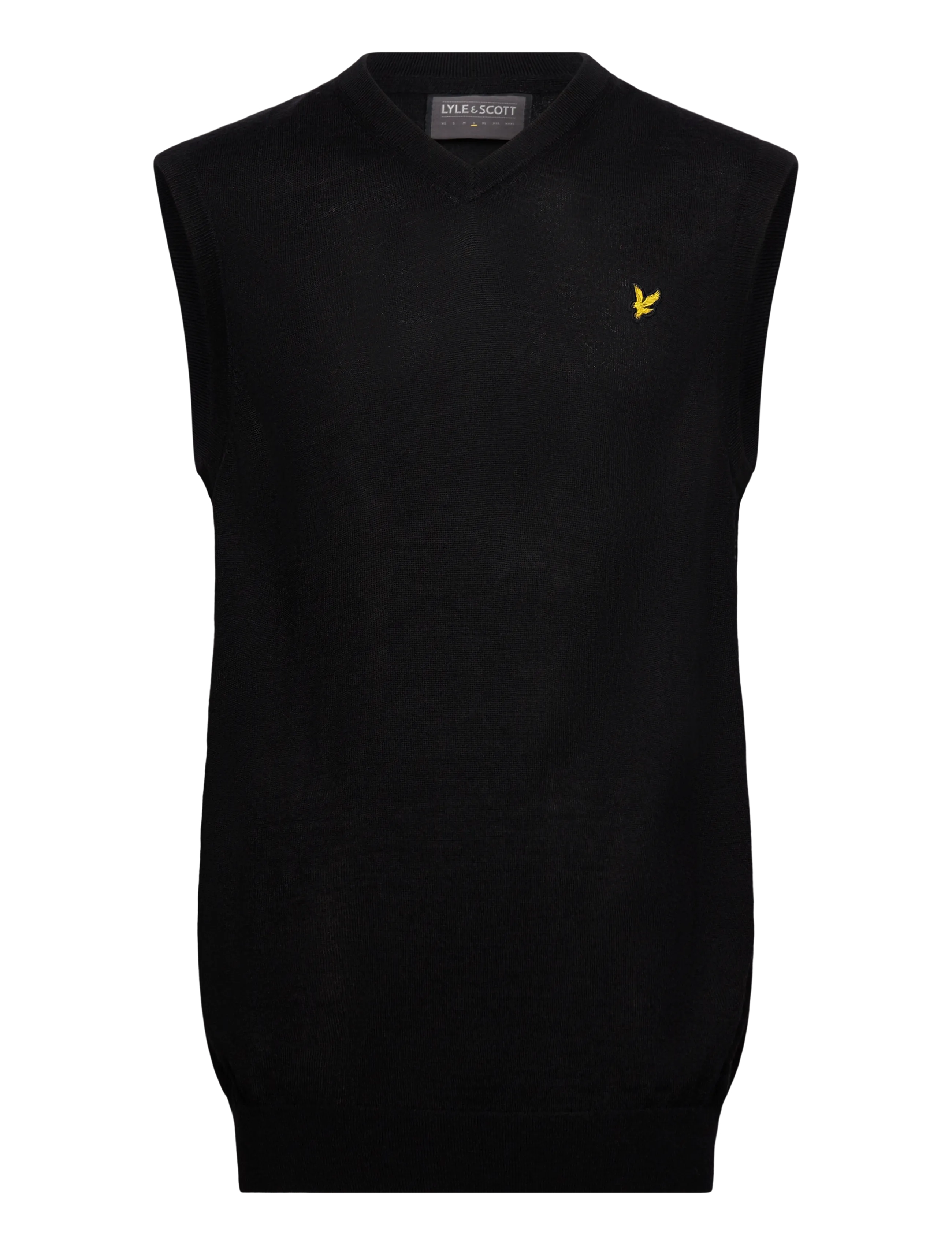 Merino Blend Knitted V-Neck Vest - Z865 JET BLACK