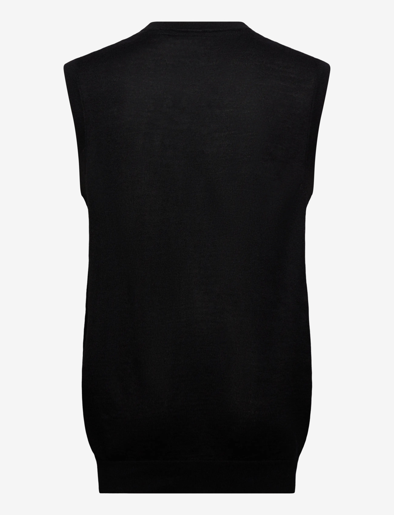 Lyle & Scott Sport - Merino Blend Knitted V-Neck Vest - Överdelar - z865 jet black - 2