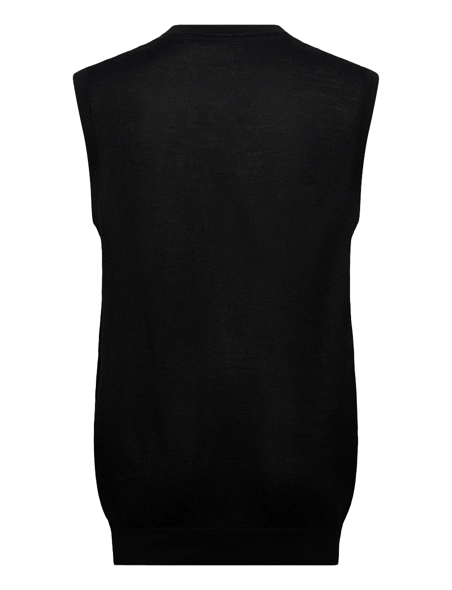 Lyle & Scott Sport - Merino Blend Knitted V-Neck Vest - hauts - z865 jet black - 2