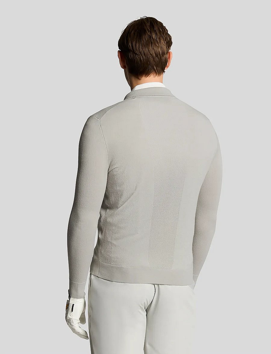 Lyle & Scott Sport - Lightweight Knitted Collared Cardigan - augšējais apģērbs - z04 pebble - 3