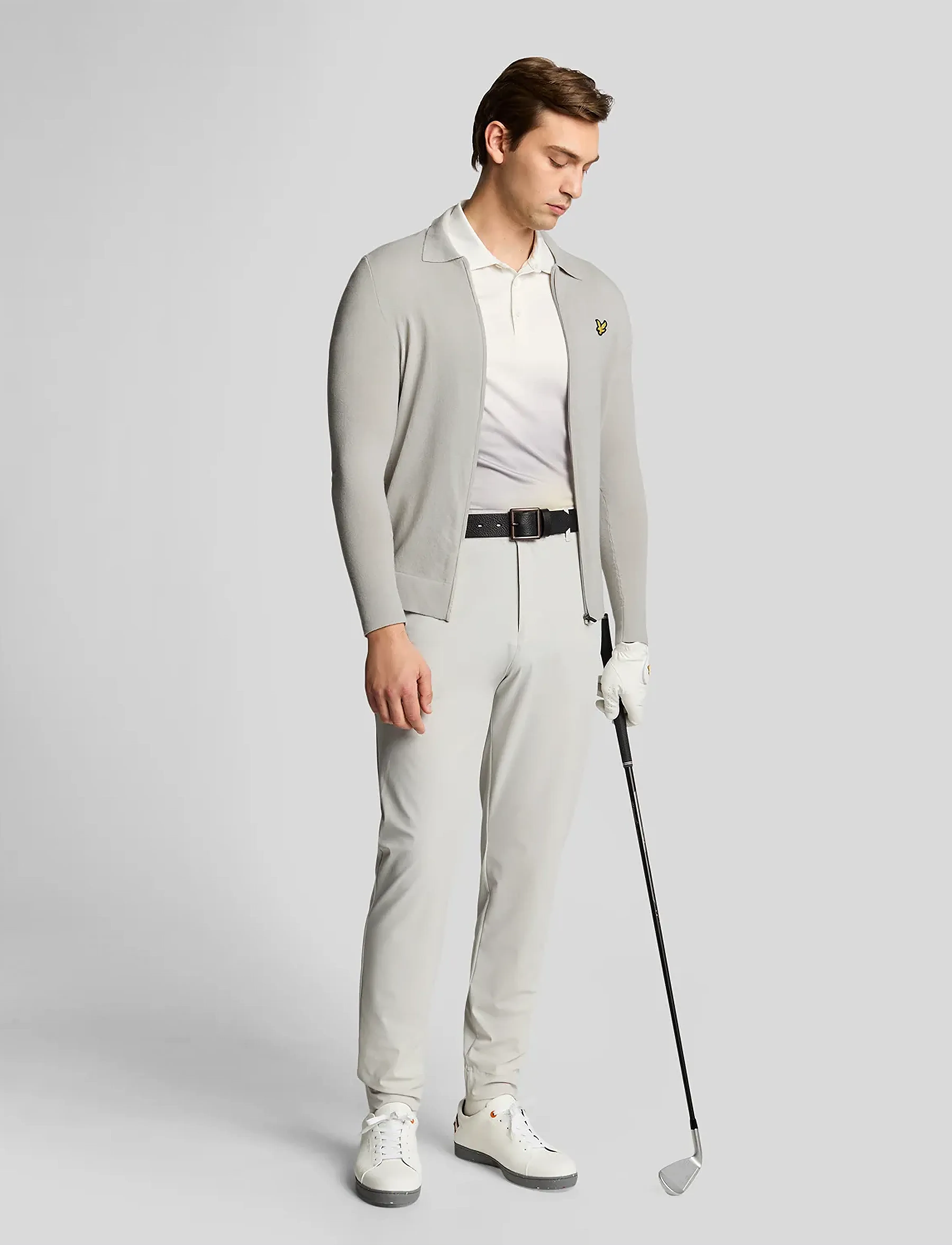 Lyle & Scott Sport - Lightweight Knitted Collared Cardigan - augšējais apģērbs - z04 pebble - 4