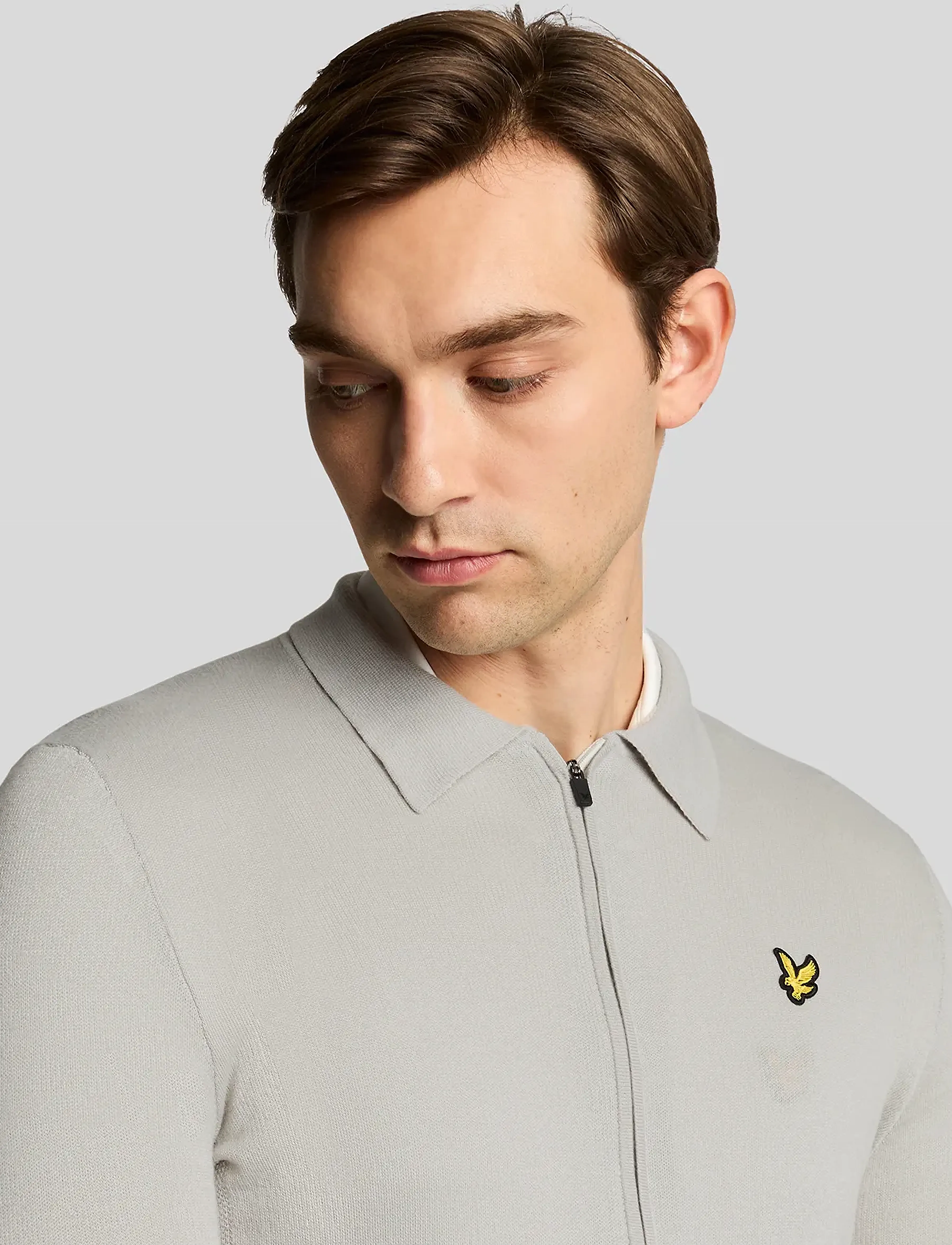 Lyle & Scott Sport - Lightweight Knitted Collared Cardigan - augšējais apģērbs - z04 pebble - 5
