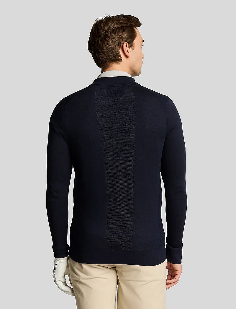 Lyle & Scott Sport - Lightweight Knitted Collared Cardigan - viršutinės dalies drabužiai - z271 dark navy - 3