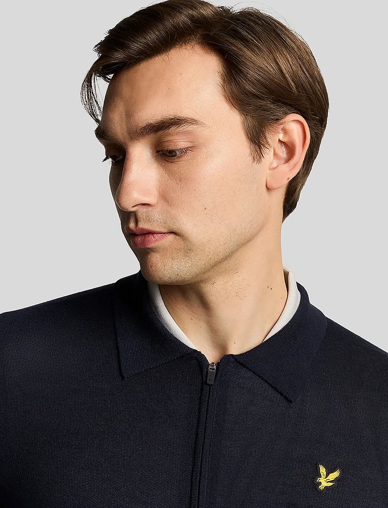 Lyle & Scott Sport - Lightweight Knitted Collared Cardigan - viršutinės dalies drabužiai - z271 dark navy - 4