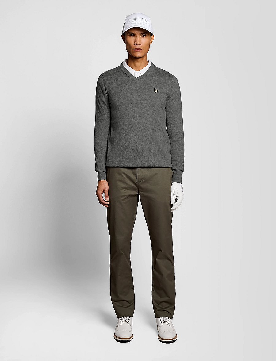 Lyle & Scott Sport - Golf V Neck Pullover - overdele - mid grey marl - 4
