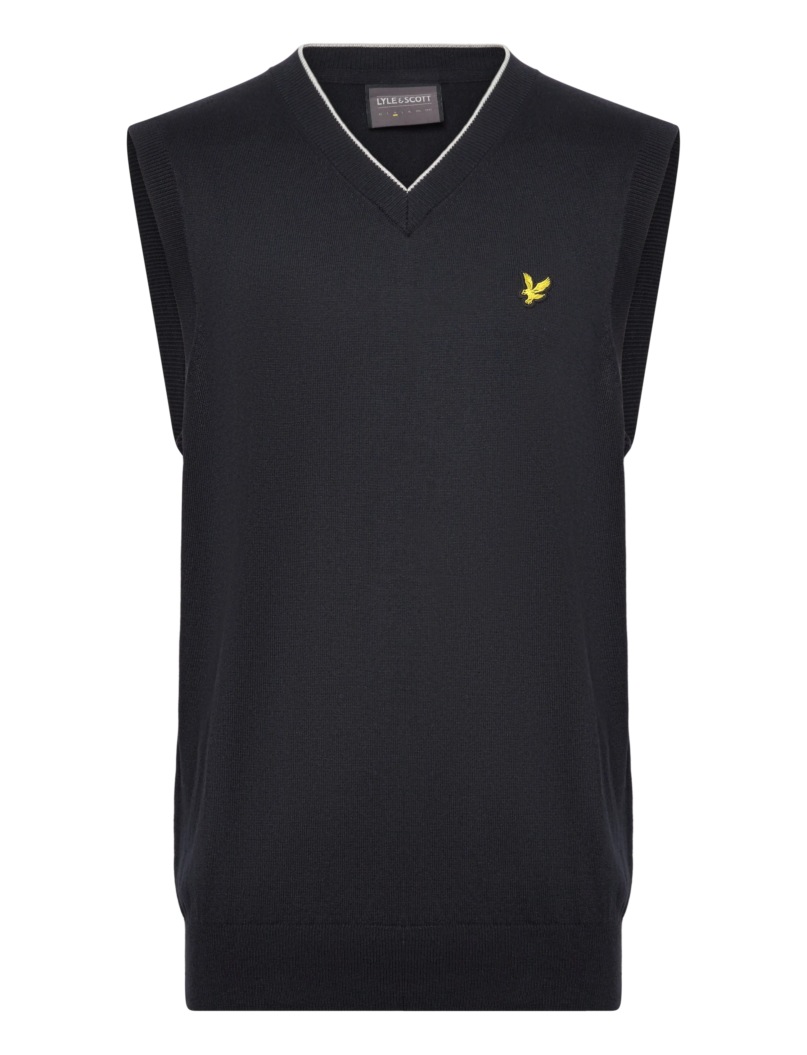 Lyle & Scott Sport Golf V Neck Light Weight Vest, L, Navy, Strik > Strikkede Veste, Herre