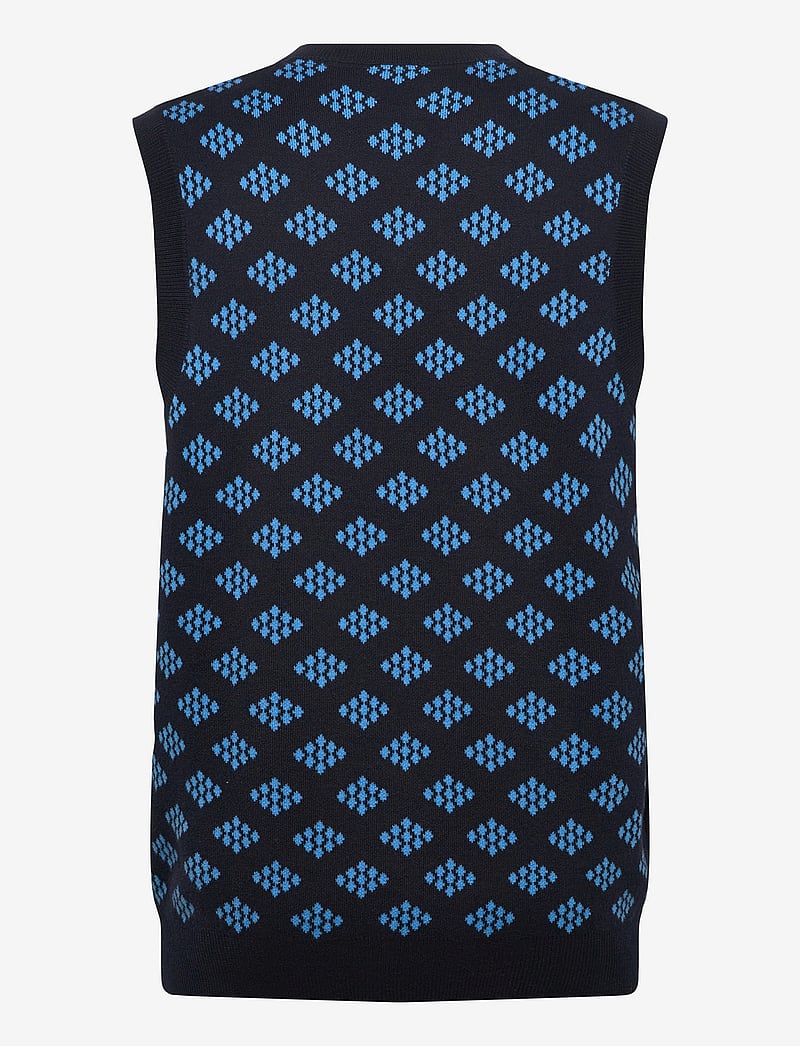 Lyle & Scott Sport - Golf V Neck Cotton Argyle Vest - outdoor - z271 dark navy - 1