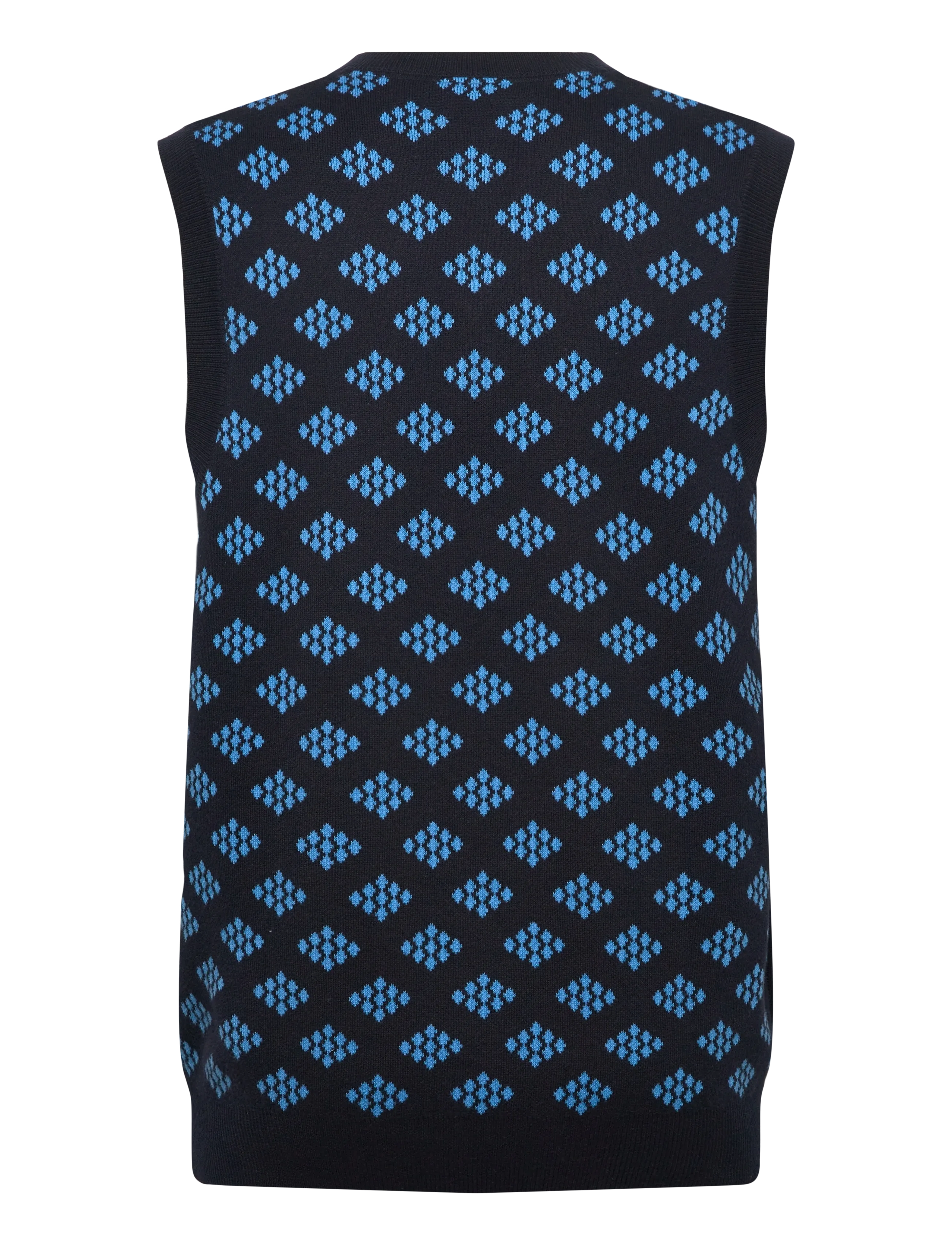 Lyle & Scott Sport - Golf V Neck Cotton Argyle Vest - knitted vests - z271 dark navy - 1