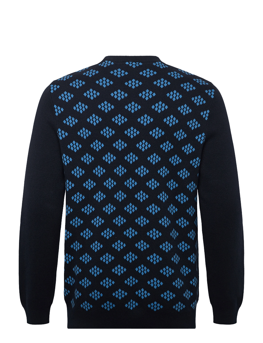 Lyle & Scott Sport - Golf Crew Neck Cotton Argyle Jumper - overdele - z271 dark navy - 1