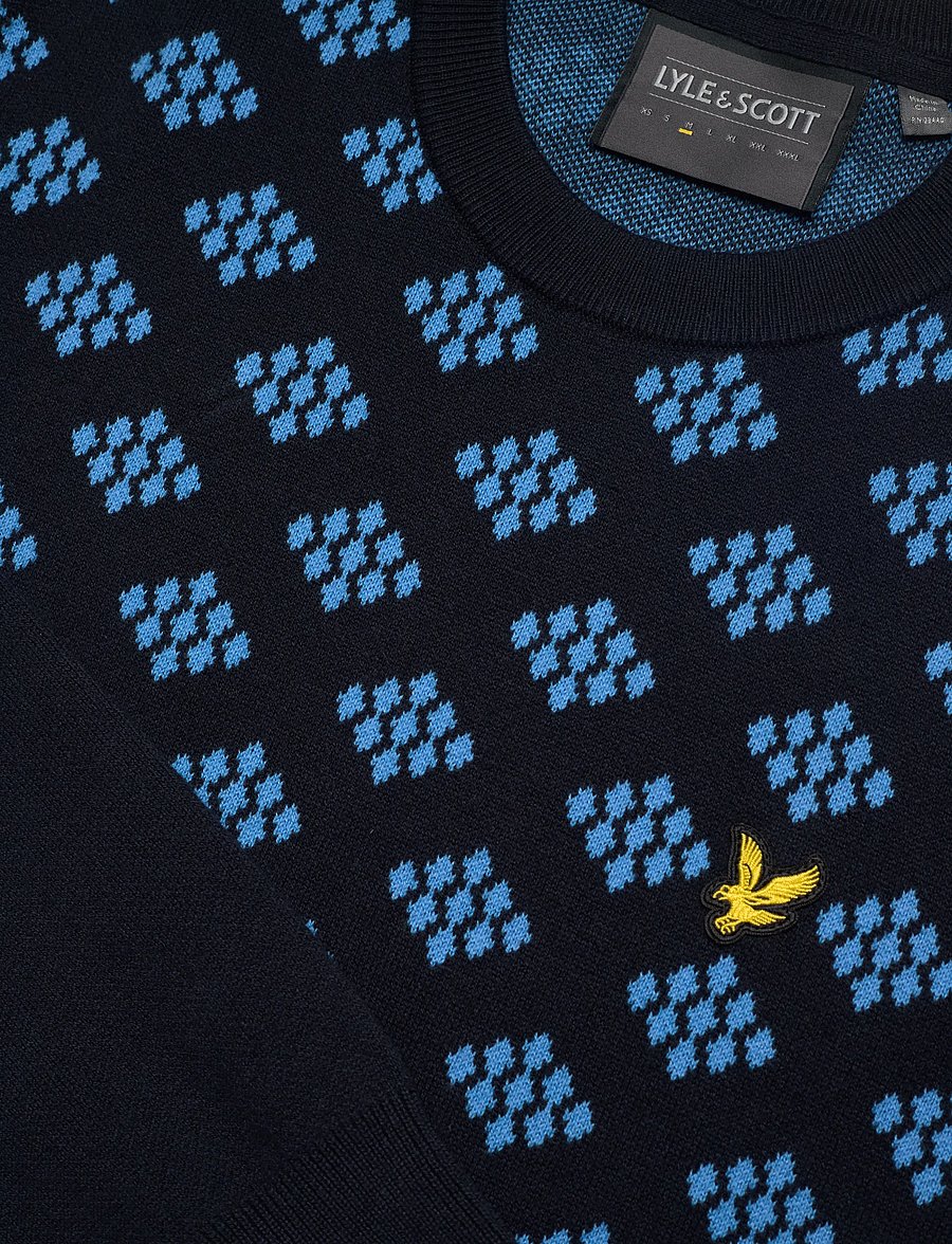 Lyle & Scott Sport - Golf Crew Neck Cotton Argyle Jumper - overdele - z271 dark navy - 2