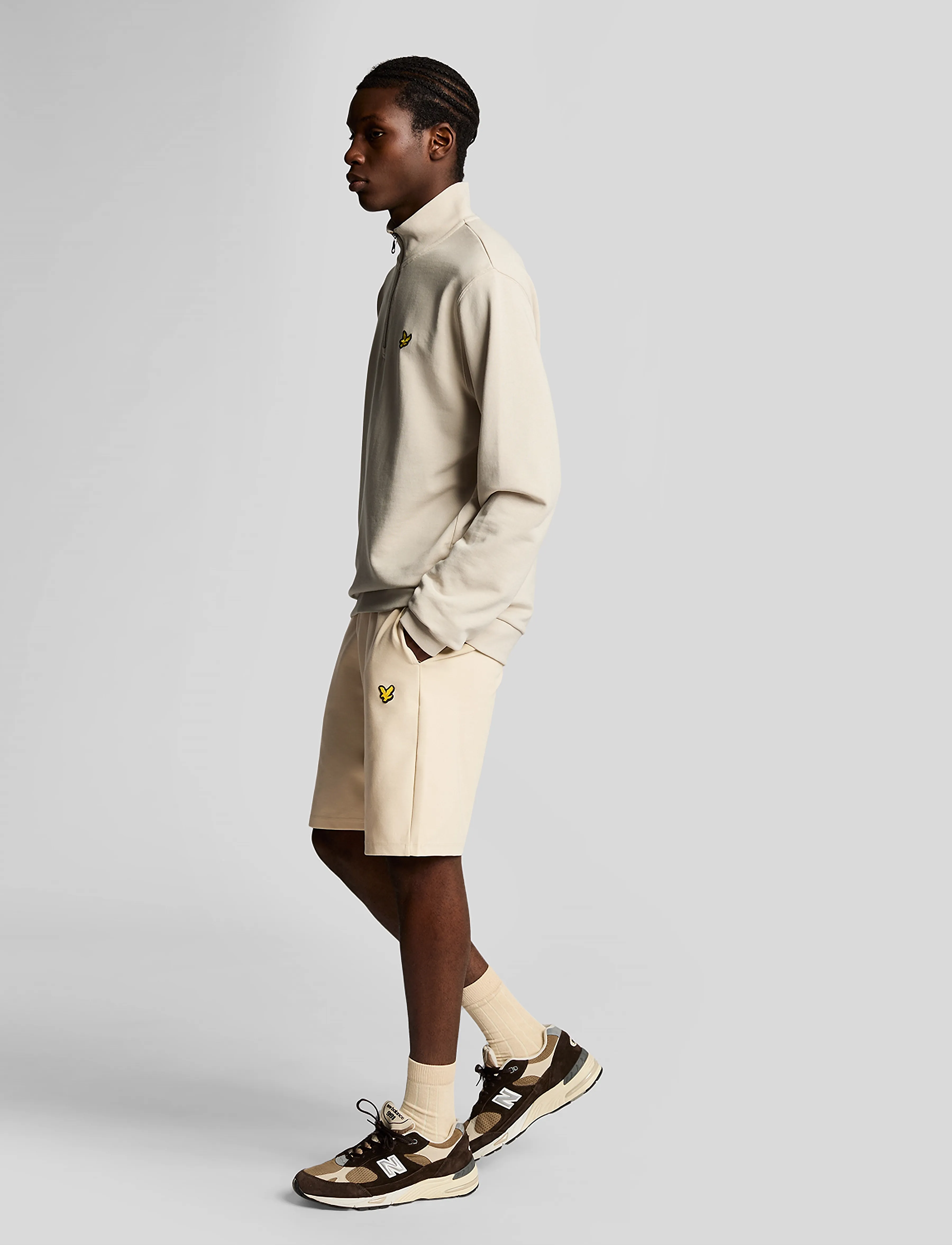 Lyle & Scott Sport - Fly Fleece Shorts - underdele - z745 sesame - 4