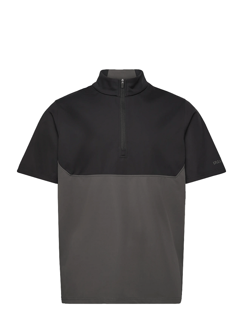 Lyle & Scott Sport - Golf Windjammer Shirt - toppar & t-shirts - x617 jet black/ granite - 0