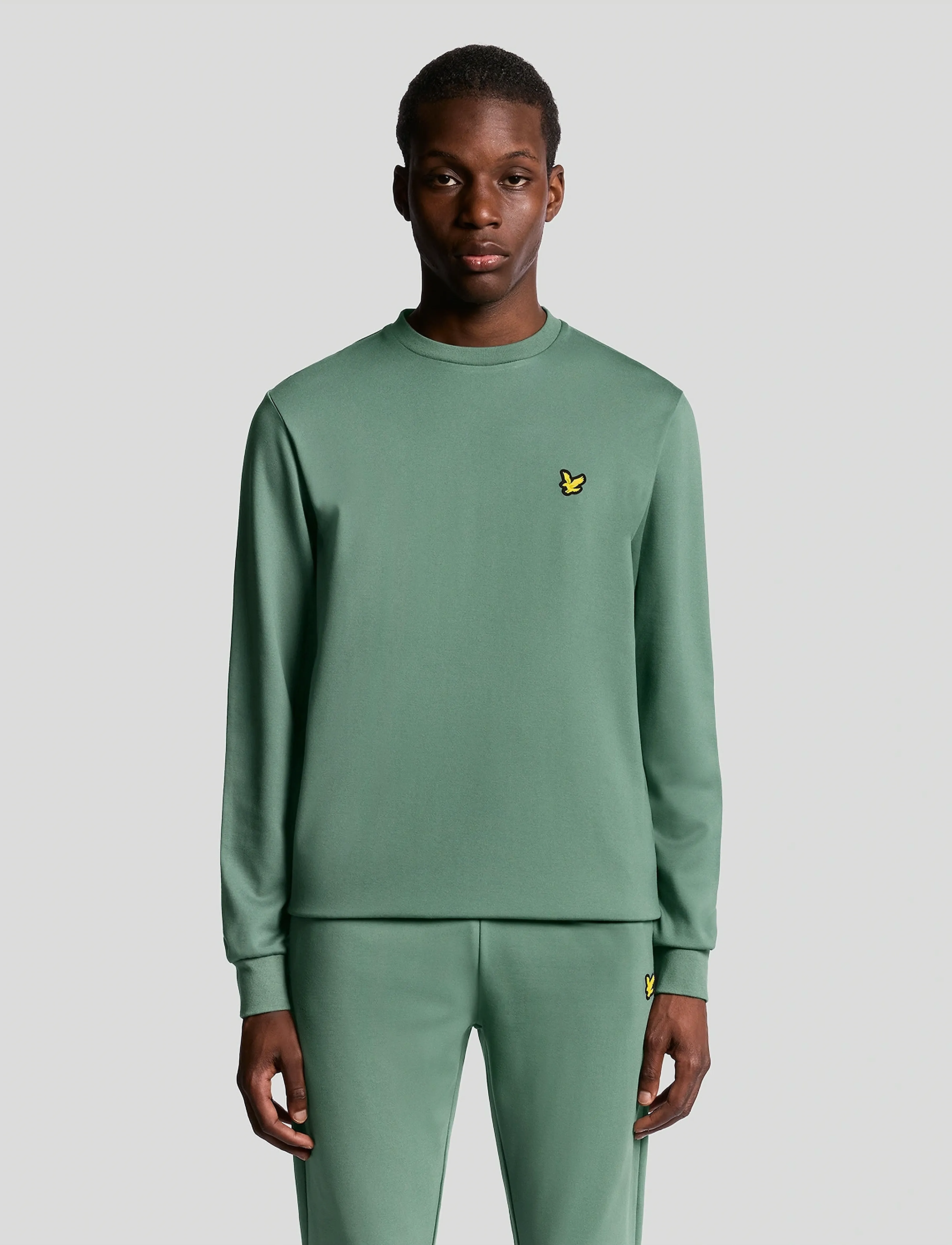 Lyle & Scott Sport Crew Neck Fly Fleece - Tøj - X858 SILVER PINE / green