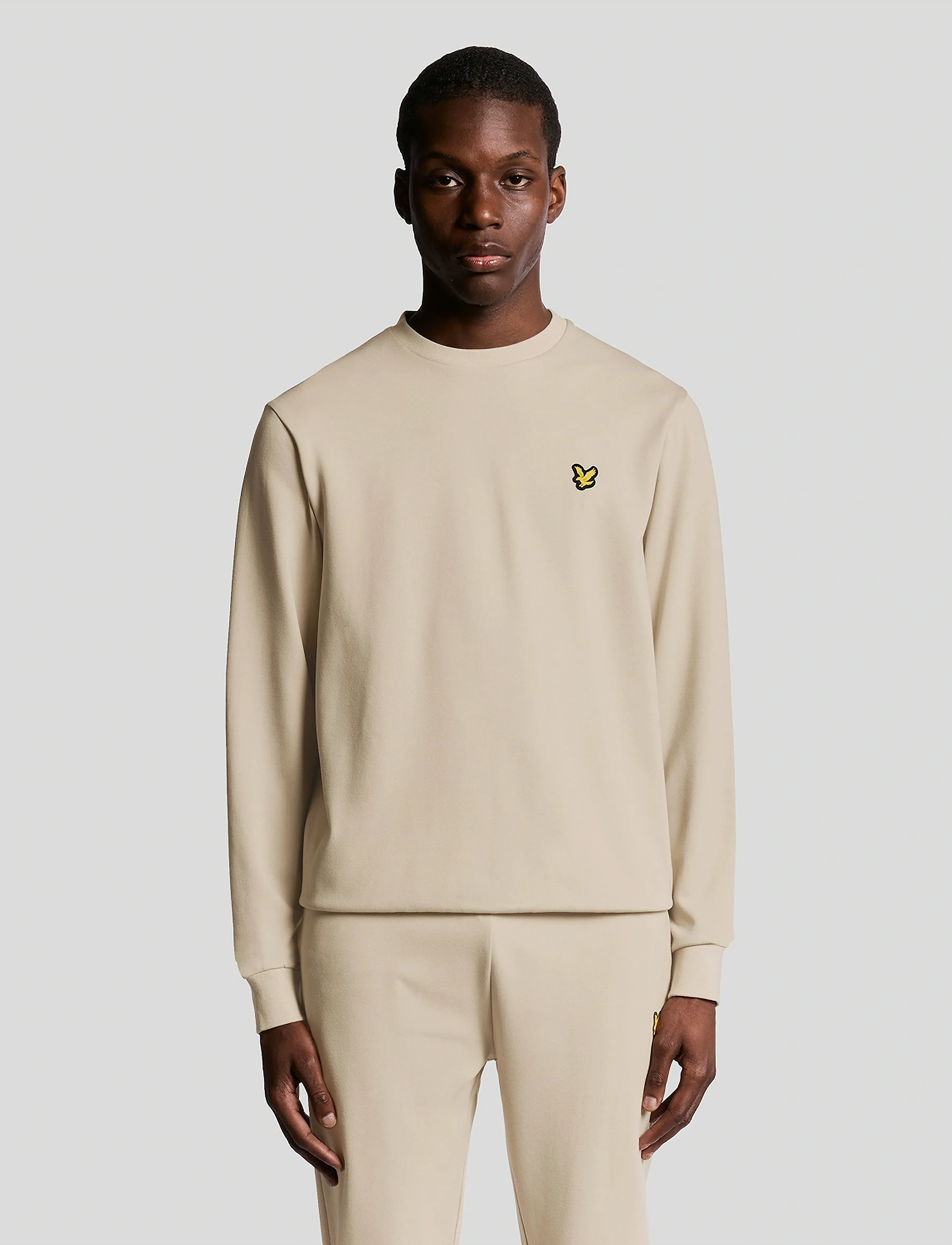 Lyle & Scott Sport Crew Neck Fly Fleece - Tøj - X924 CHATEAU GRAY / cream