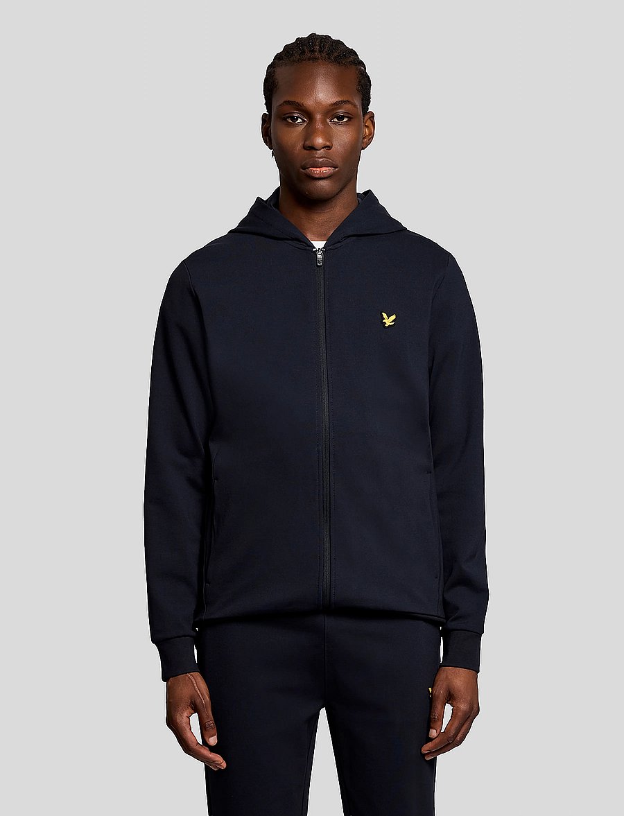 Lyle & Scott Sport - Fly Fleece Full-Zip Hoodie - sweatshirts - dark navy - 0