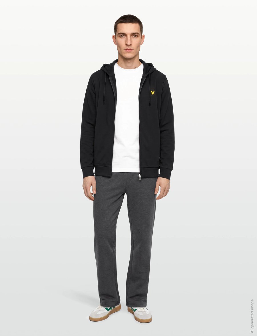 Lyle & Scott Sport - Fly Fleece Full-Zip Hoodie - sweatshirts - jet black - 0