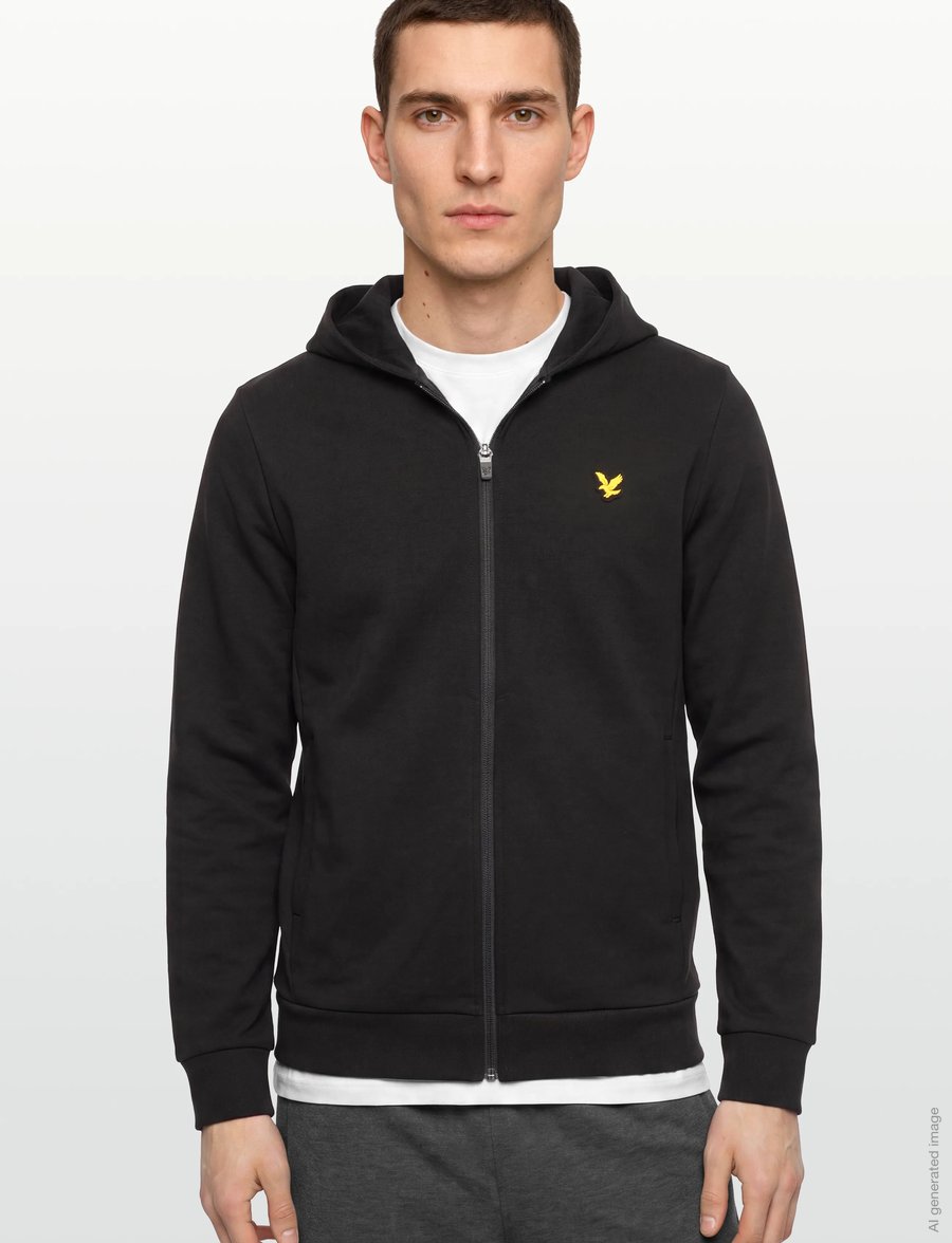 Lyle & Scott Sport - Fly Fleece Full-Zip Hoodie - sweatshirts - jet black - 3