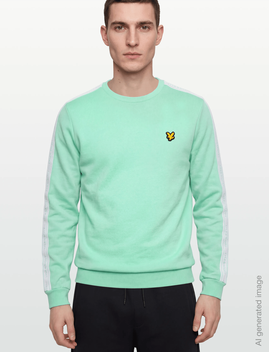 Lyle & Scott Sport - Jacquard Tape Crew Neck - sweatshirts - cool mint - 3