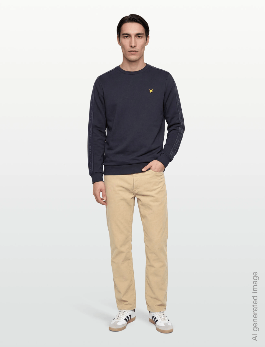 Lyle & Scott Sport - Jacquard Tape Crew Neck - sweatshirts - dark navy - 0