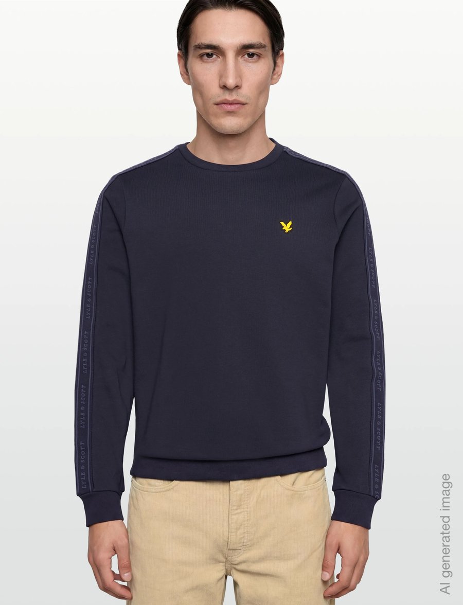 Lyle & Scott Sport - Jacquard Tape Crew Neck - sweatshirts - dark navy - 3