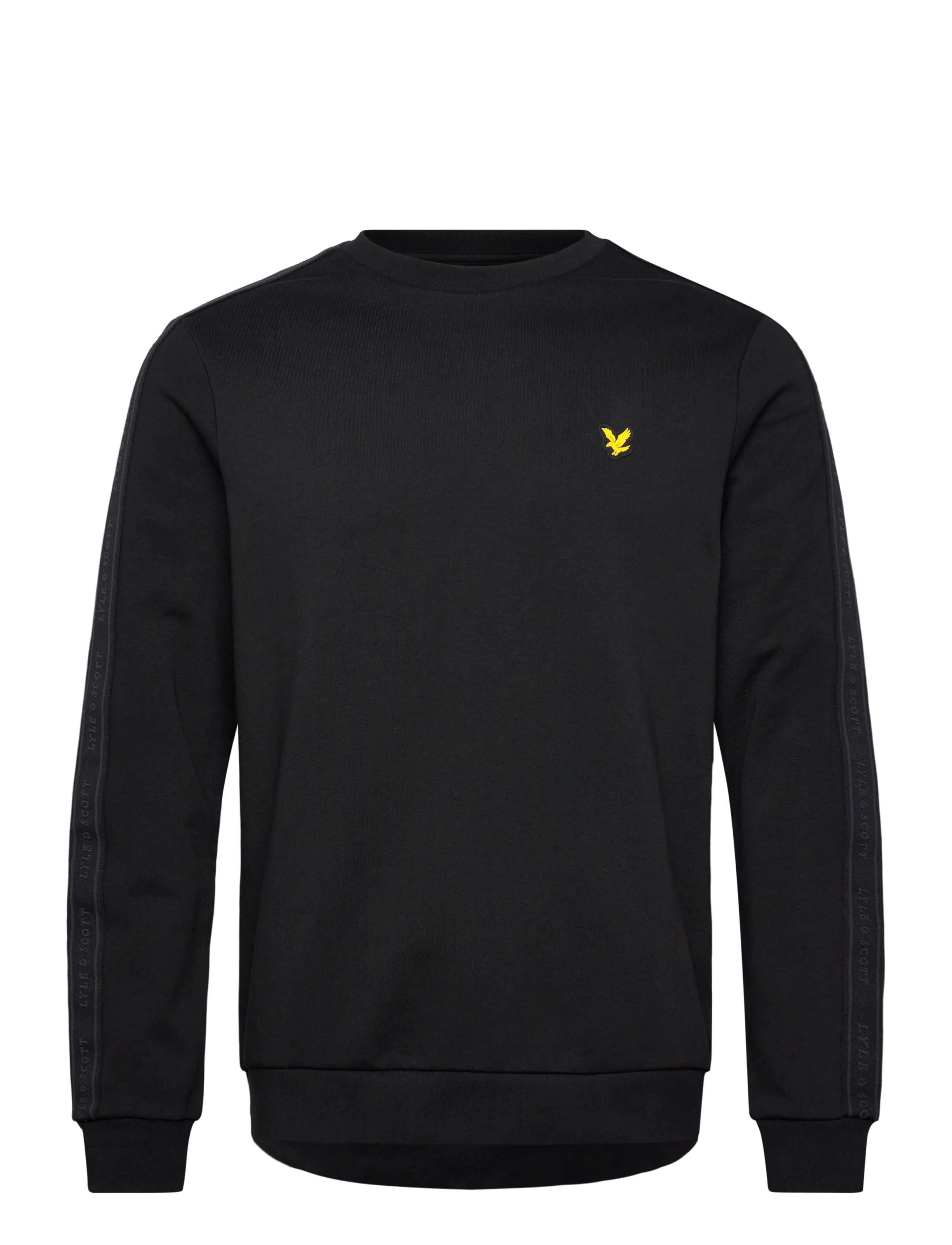 Lyle & Scott Sport Jacquard Tape Crew Neck - Lyle & Scott Golf - JET BLACK / black