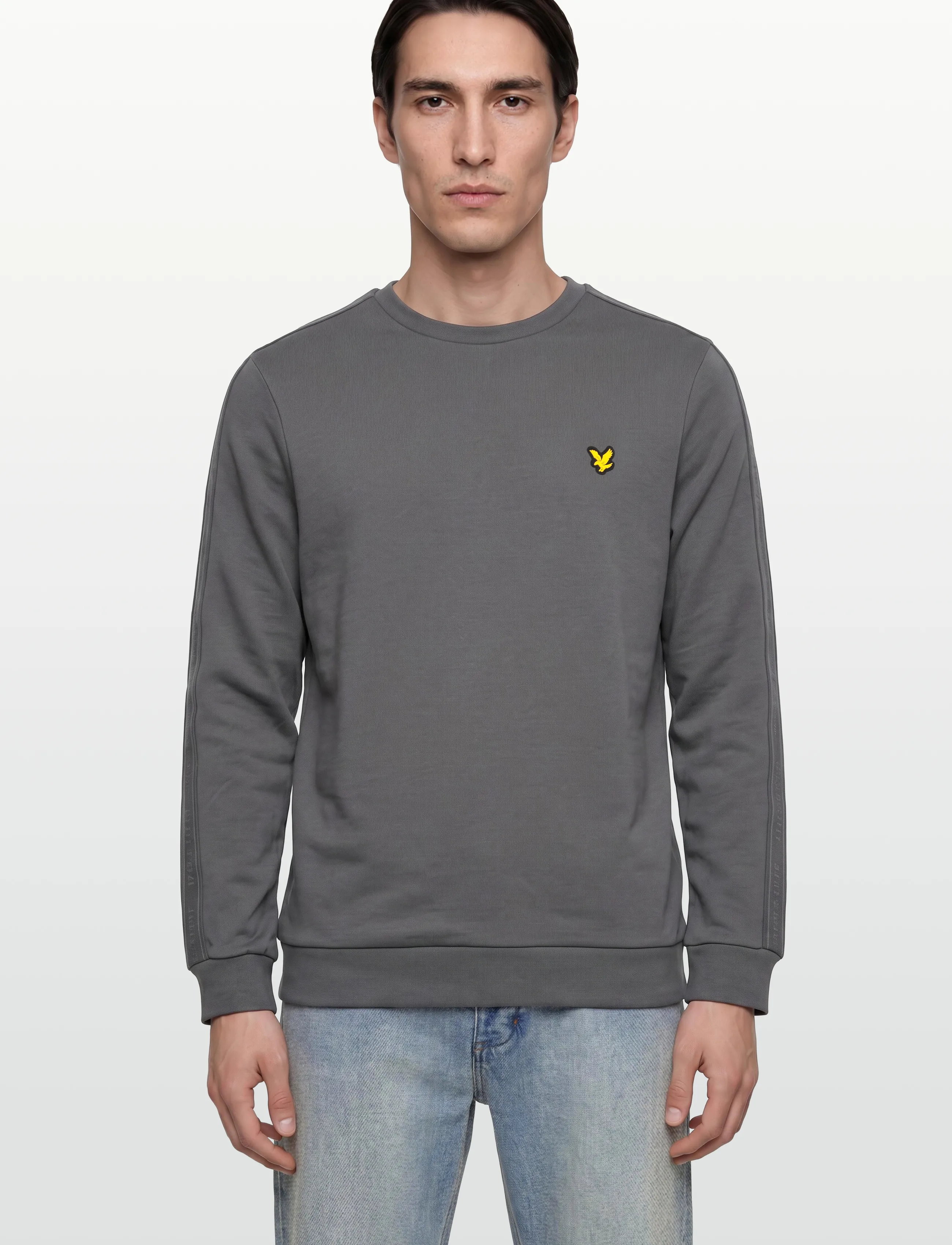 Lyle & Scott Sport - Jacquard Tape Crew Neck - sweatshirts - mercury grey - 3