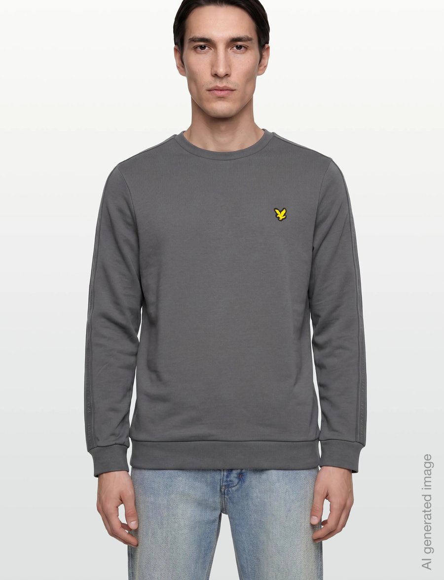 Lyle & Scott Sport - Jacquard Tape Crew Neck - sweatshirts - mercury grey - 3