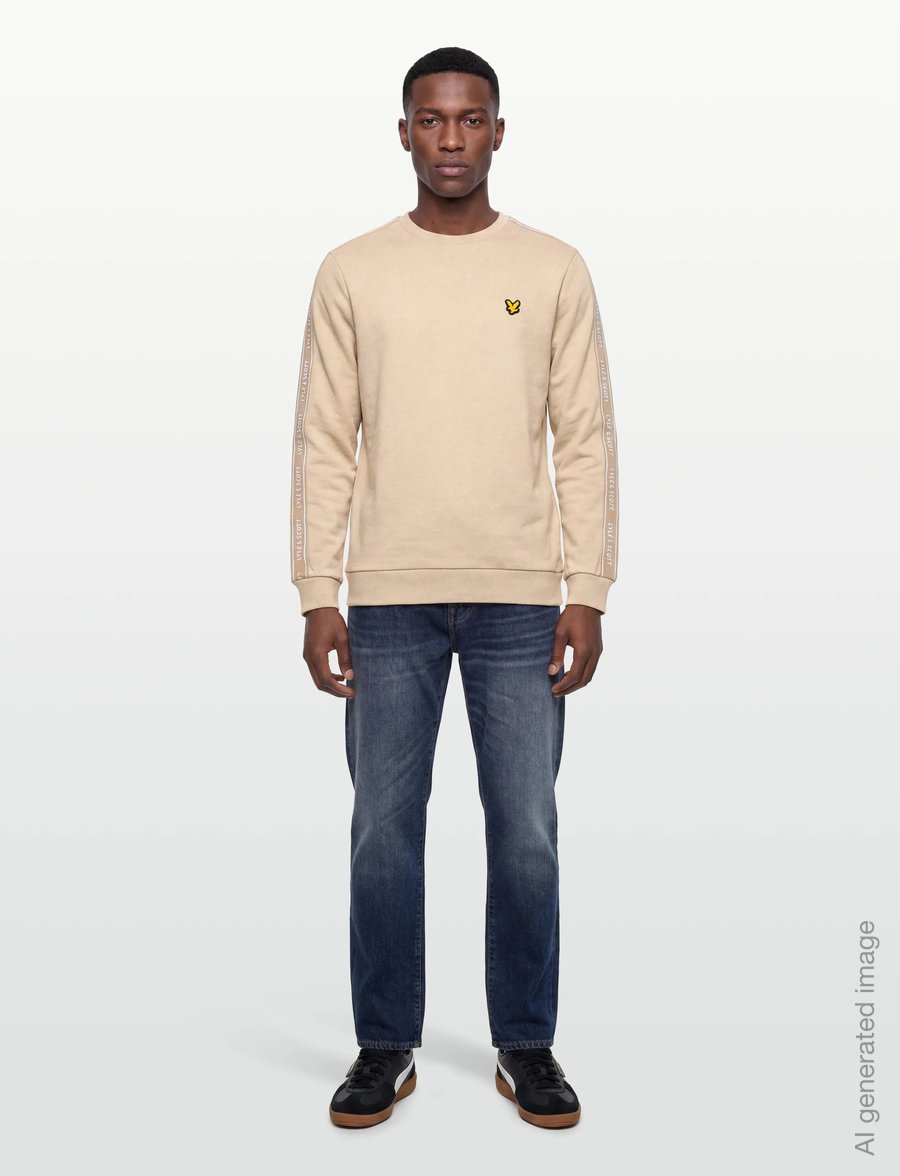 Lyle & Scott Sport - Jacquard Tape Crew Neck - sweatshirts - viaduct - 0