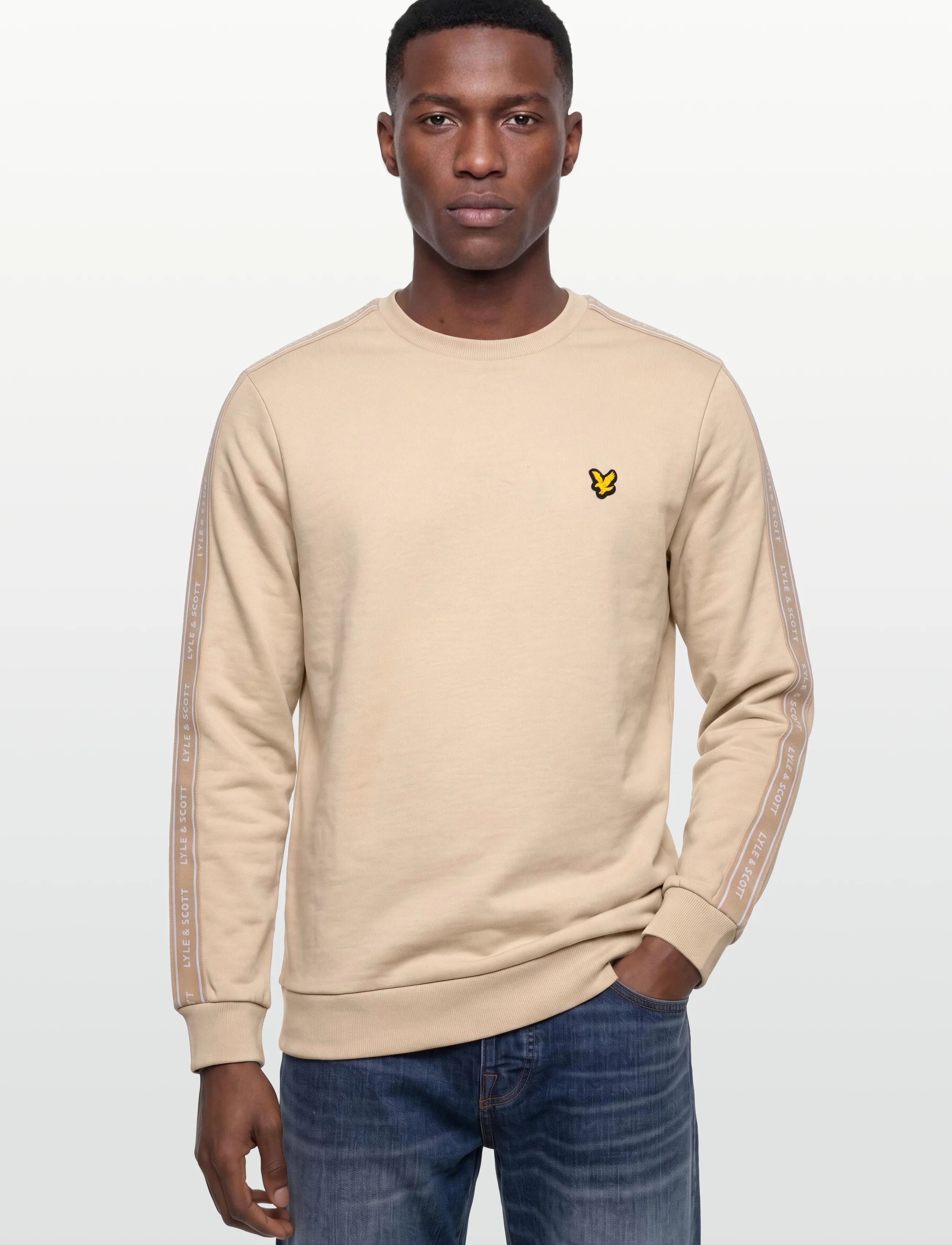 Lyle & Scott Sport - Jacquard Tape Crew Neck - sweatshirts - viaduct - 3