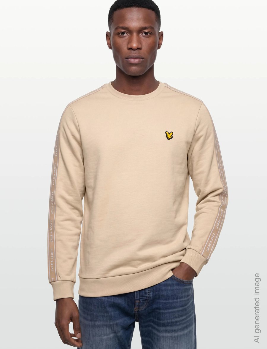 Lyle & Scott Sport - Jacquard Tape Crew Neck - sweatshirts - viaduct - 3