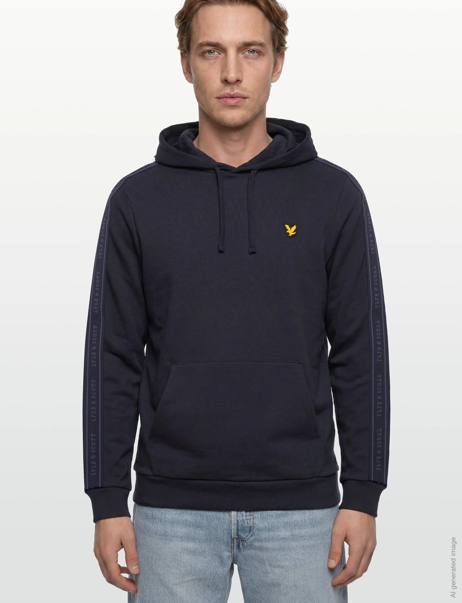 Lyle & Scott Sport - Jacquard Tape Hoodie - oberteile - dark navy - 3