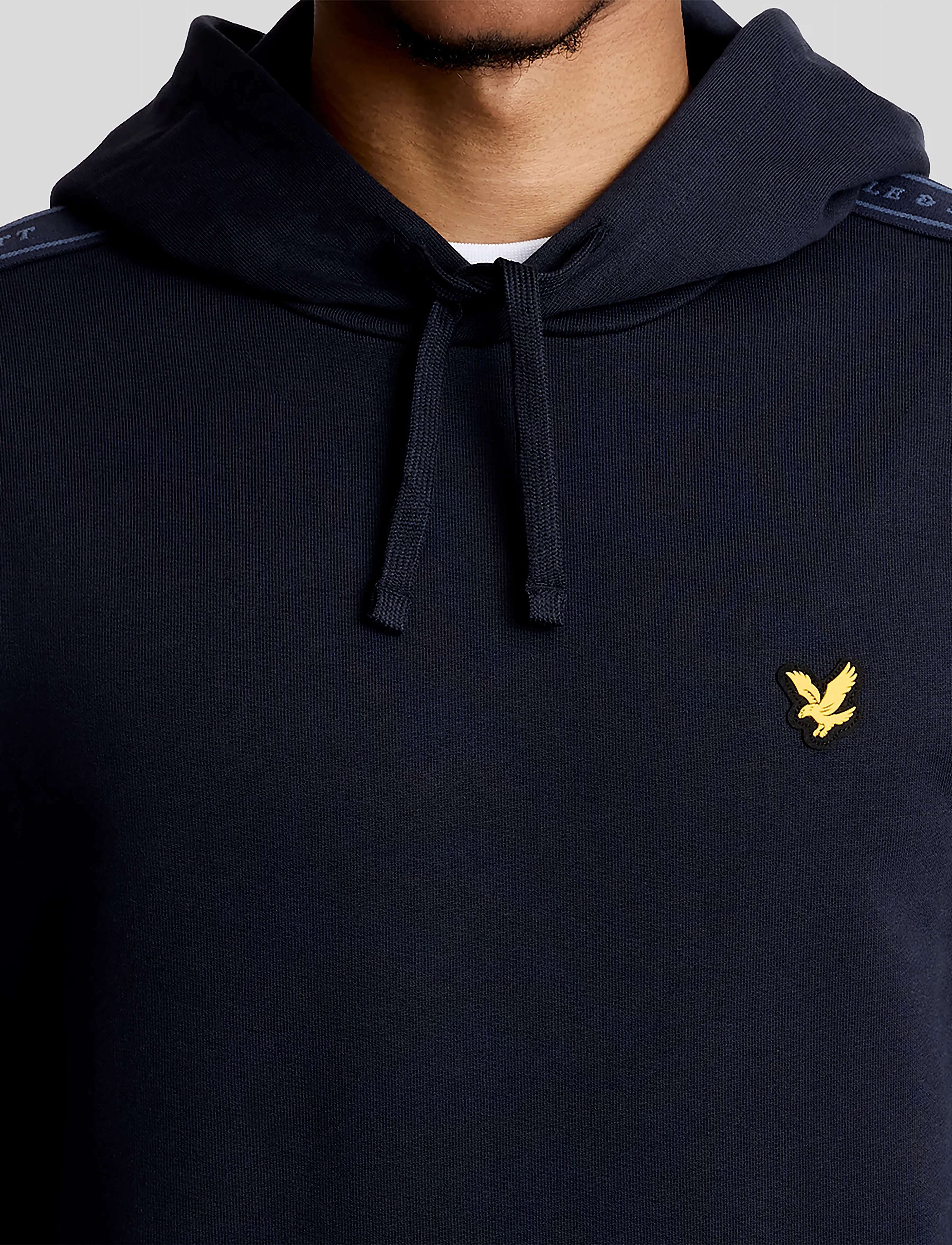 Lyle & Scott Sport - Jacquard Tape Hoodie - tops - dark navy - 5