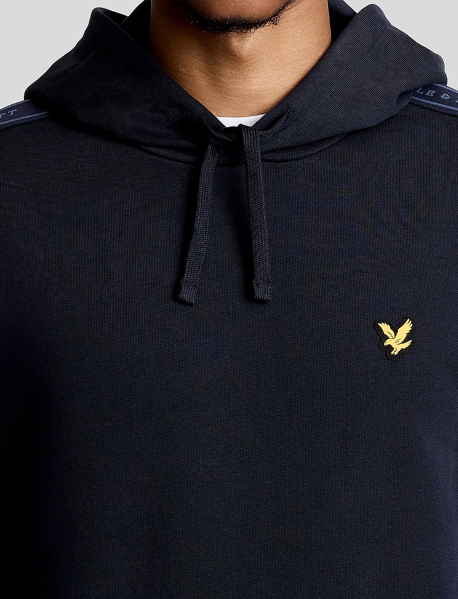 Lyle & Scott Sport - Jacquard Tape Hoodie - kapuutsiga dressipluusid - dark navy - 5