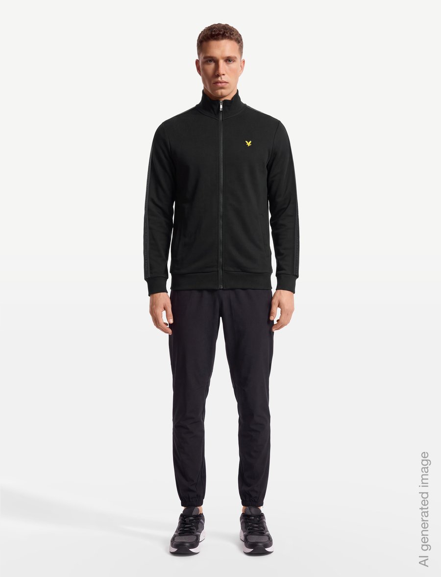 Lyle & Scott Sport - Jacquard Tape Track Top - Íþróttajakkar - jet black - 0